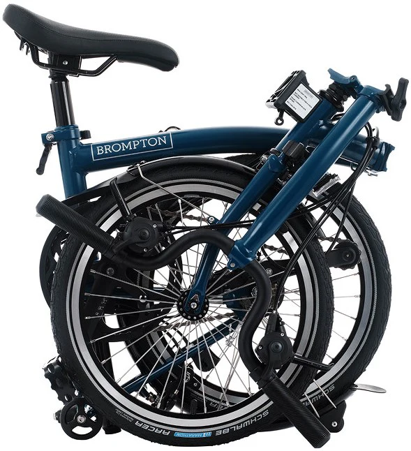 Brompton C Line 12-Speed Folding Bike - Ocean Blue - Image 3