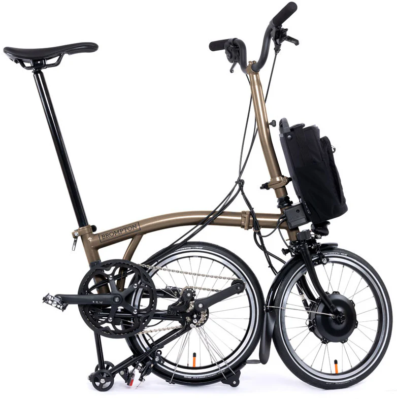 Brompton Electric P Line 12-speed Folding Bike - Bronze Sky - Image 2