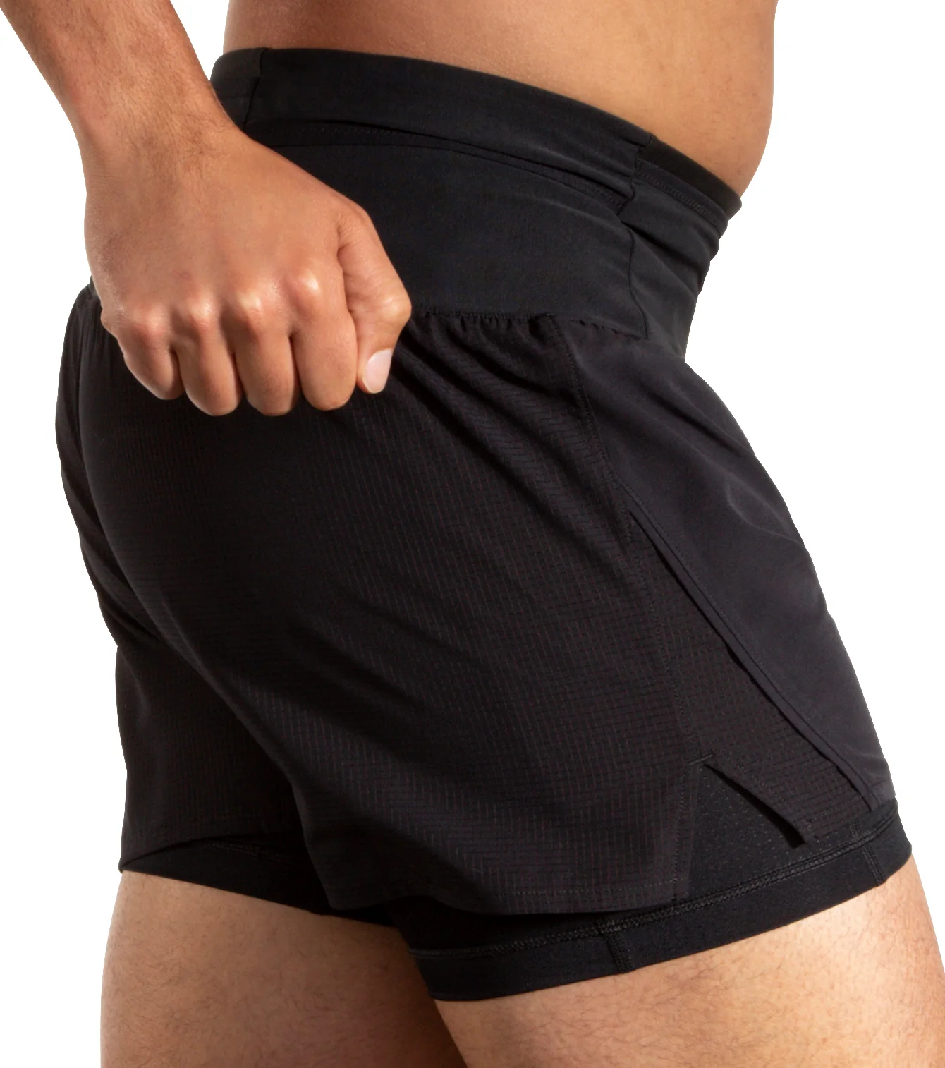 Brooks 5 Inch High Point 2.0 2 In 1 Mens Running Shorts - Black - Image 3