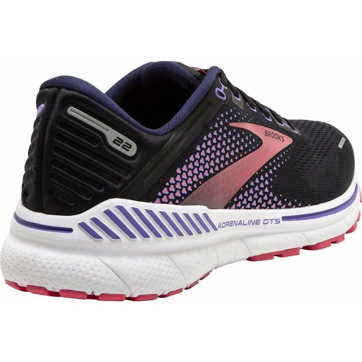 Brooks Adrenaline GTS 22 WIDE FIT Womens Running Shoes - Black - Image 5