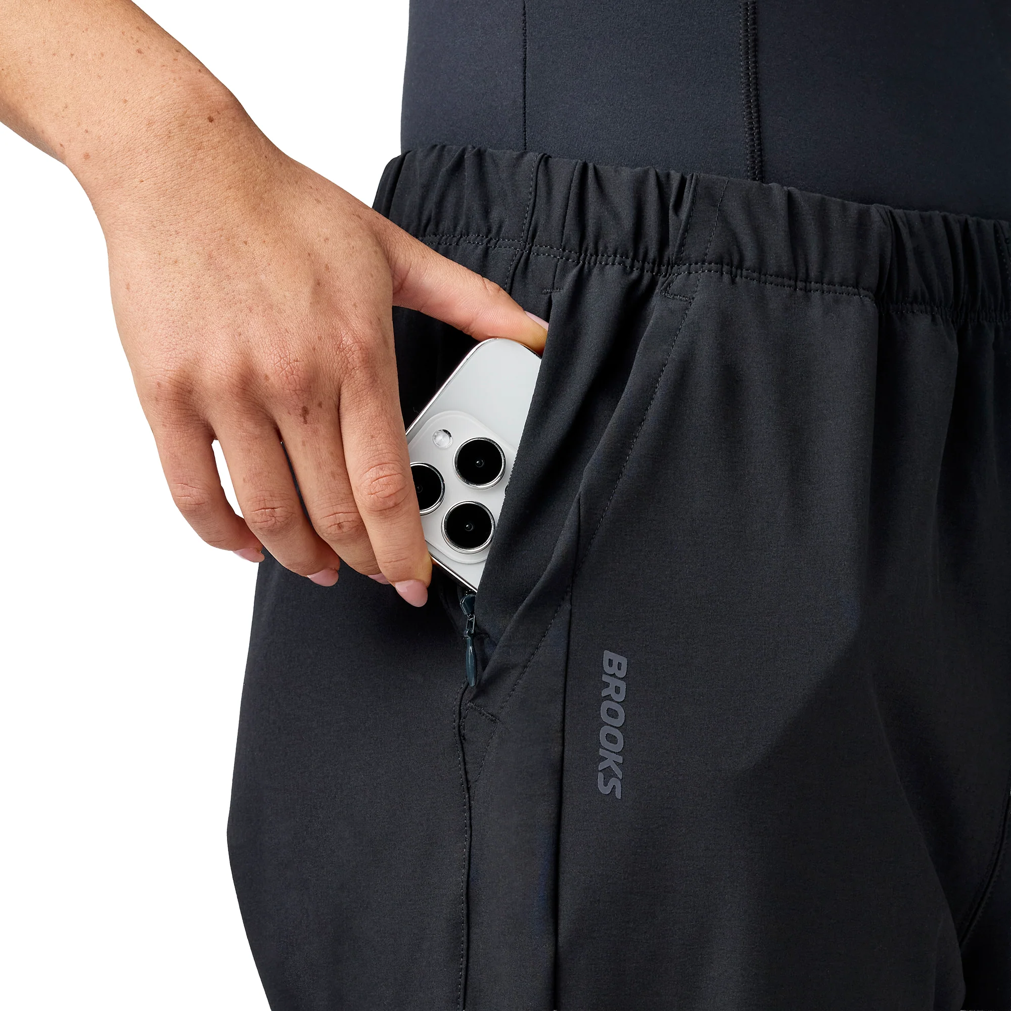Brooks Canopy Womens Running Track Pants - Black - Image 3