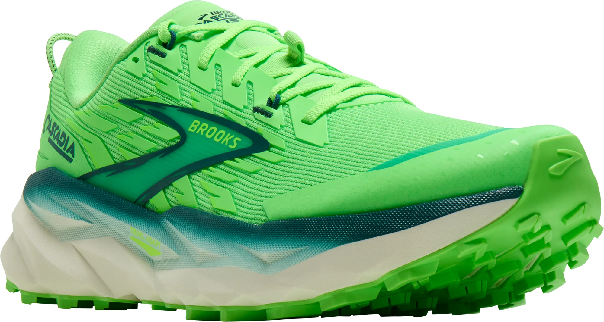 Brooks Cascadia 19 Mens Trail Running Shoes - Green - Image 6