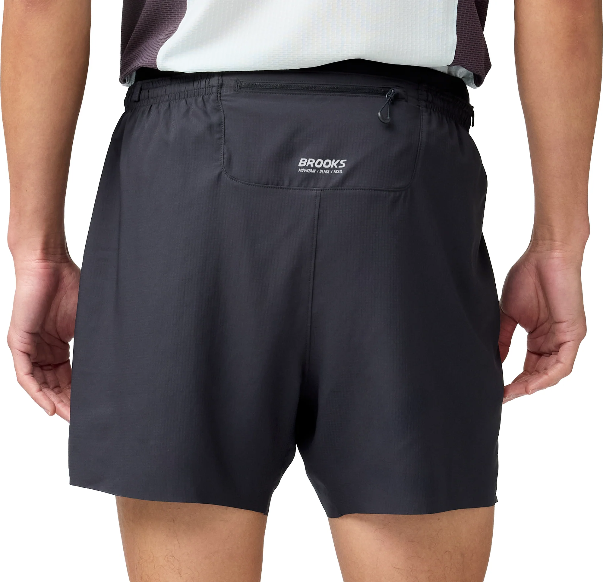 Brooks Cascadia Mens Running Shorts - Black - Image 2