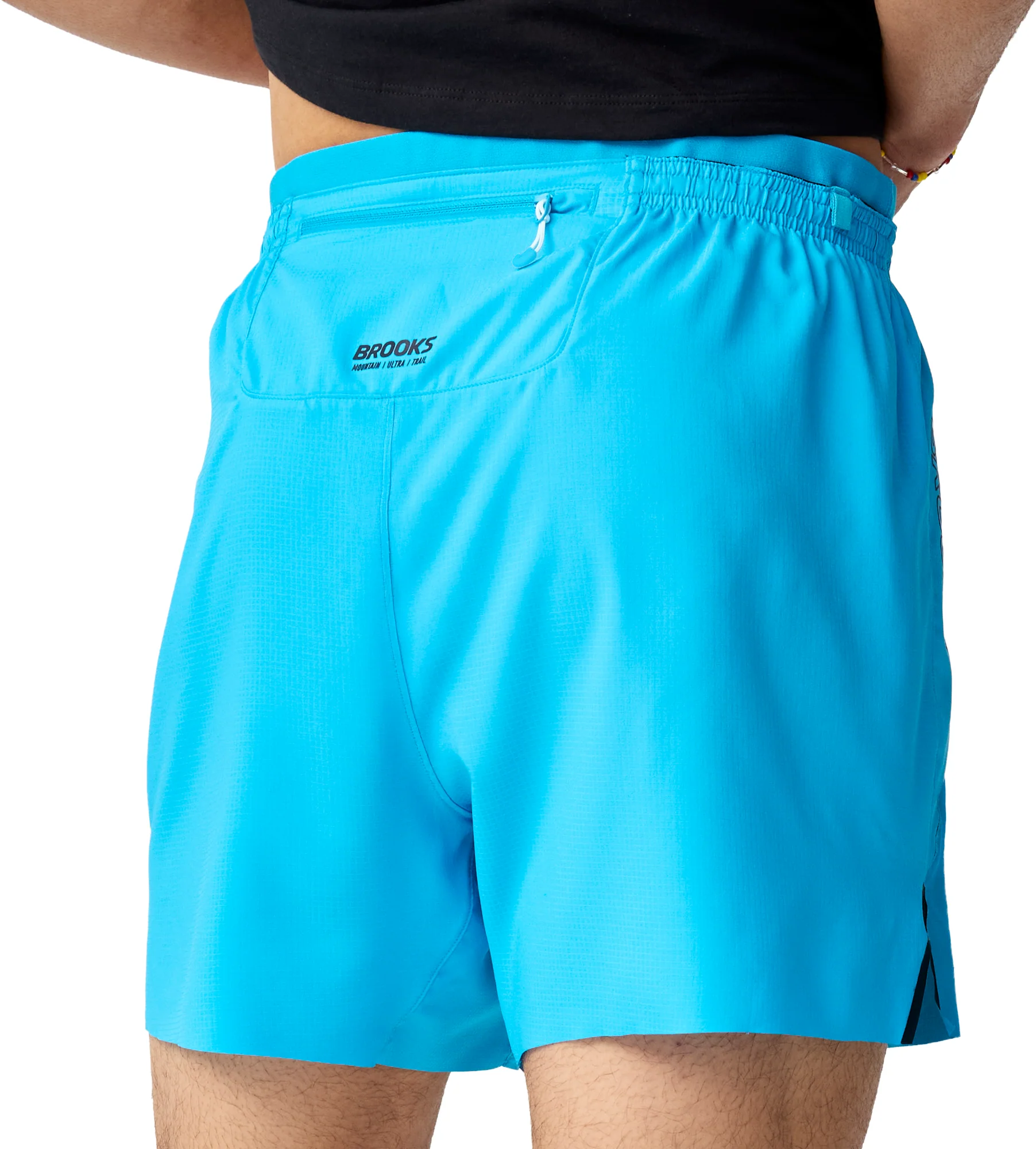 Brooks Cascadia Mens Running Shorts - Blue - Image 2