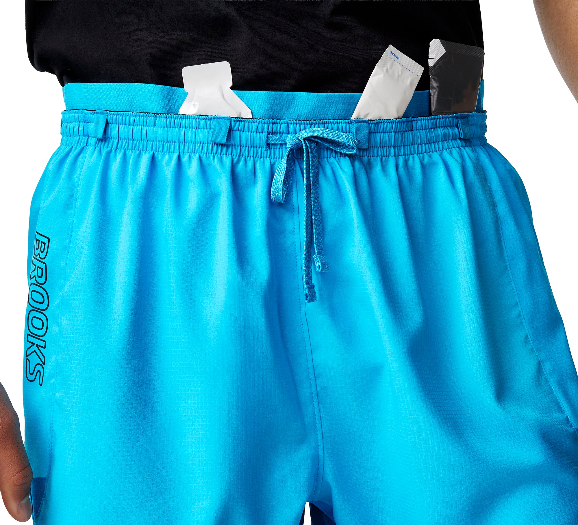 Brooks Cascadia Mens Running Shorts - Blue - Image 3