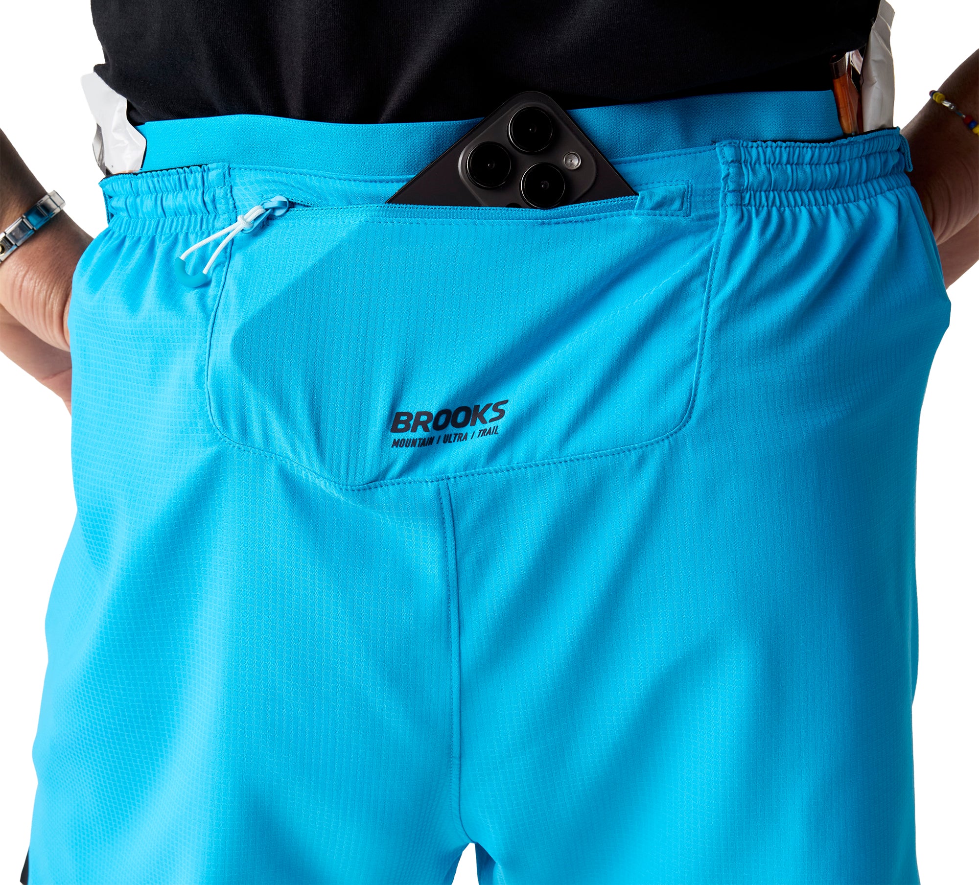 Brooks Cascadia Mens Running Shorts - Blue - Image 4