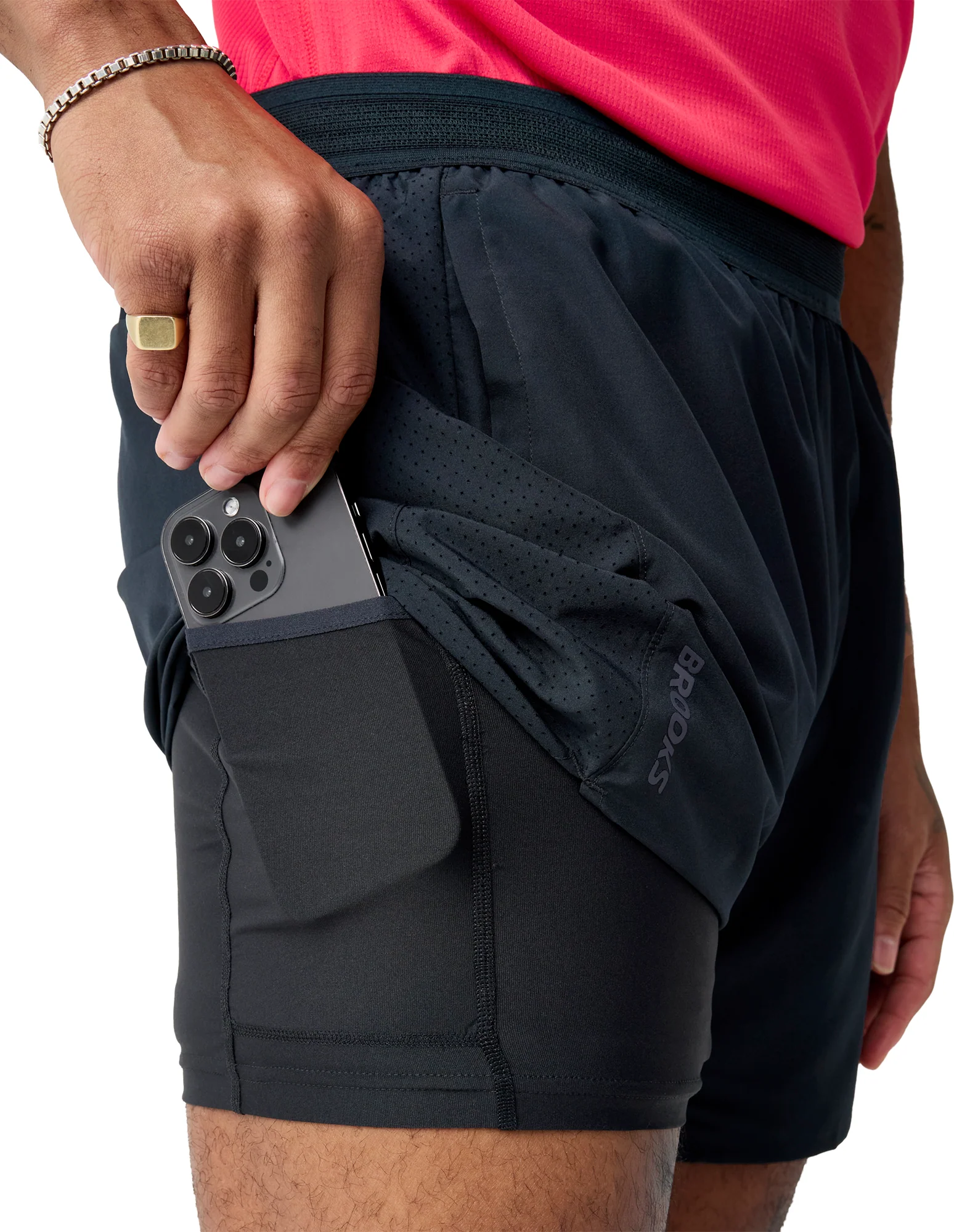 Brooks Dash 2 In 1 Mens Running Shorts - Black - Image 4