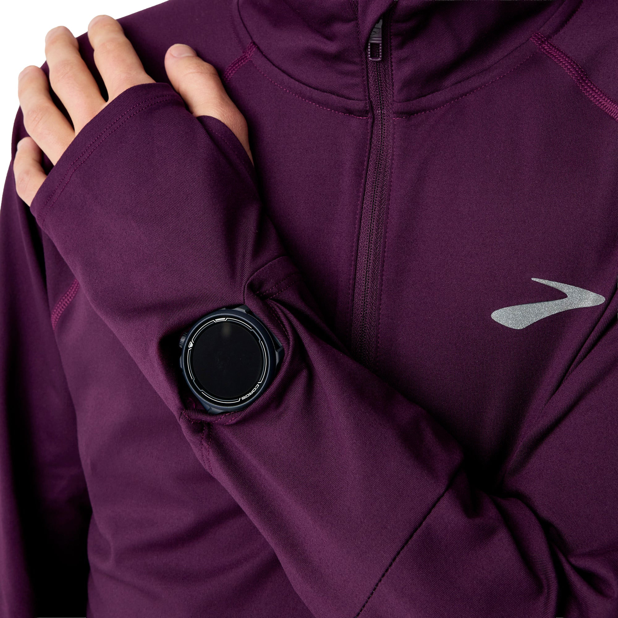Brooks Dash 3.0 Half Zip Long Sleeve Mens Running Top - Purple - Image 3