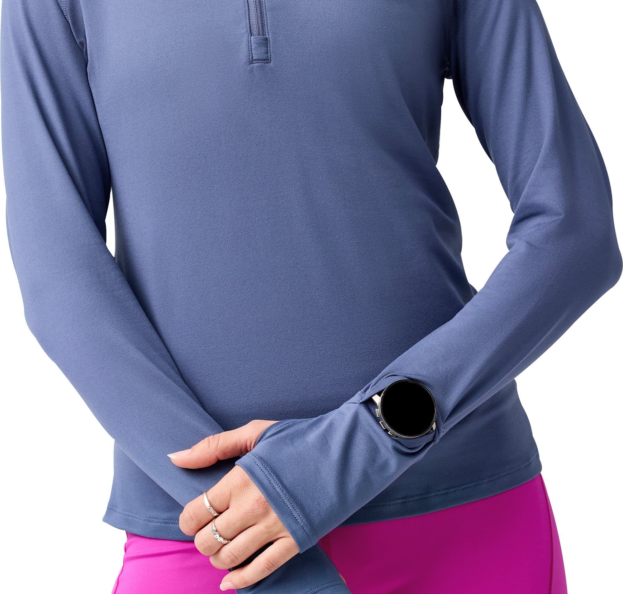 Brooks Dash 3.0 Half Zip Long Sleeve Womens Running Top - Blue - Image 3
