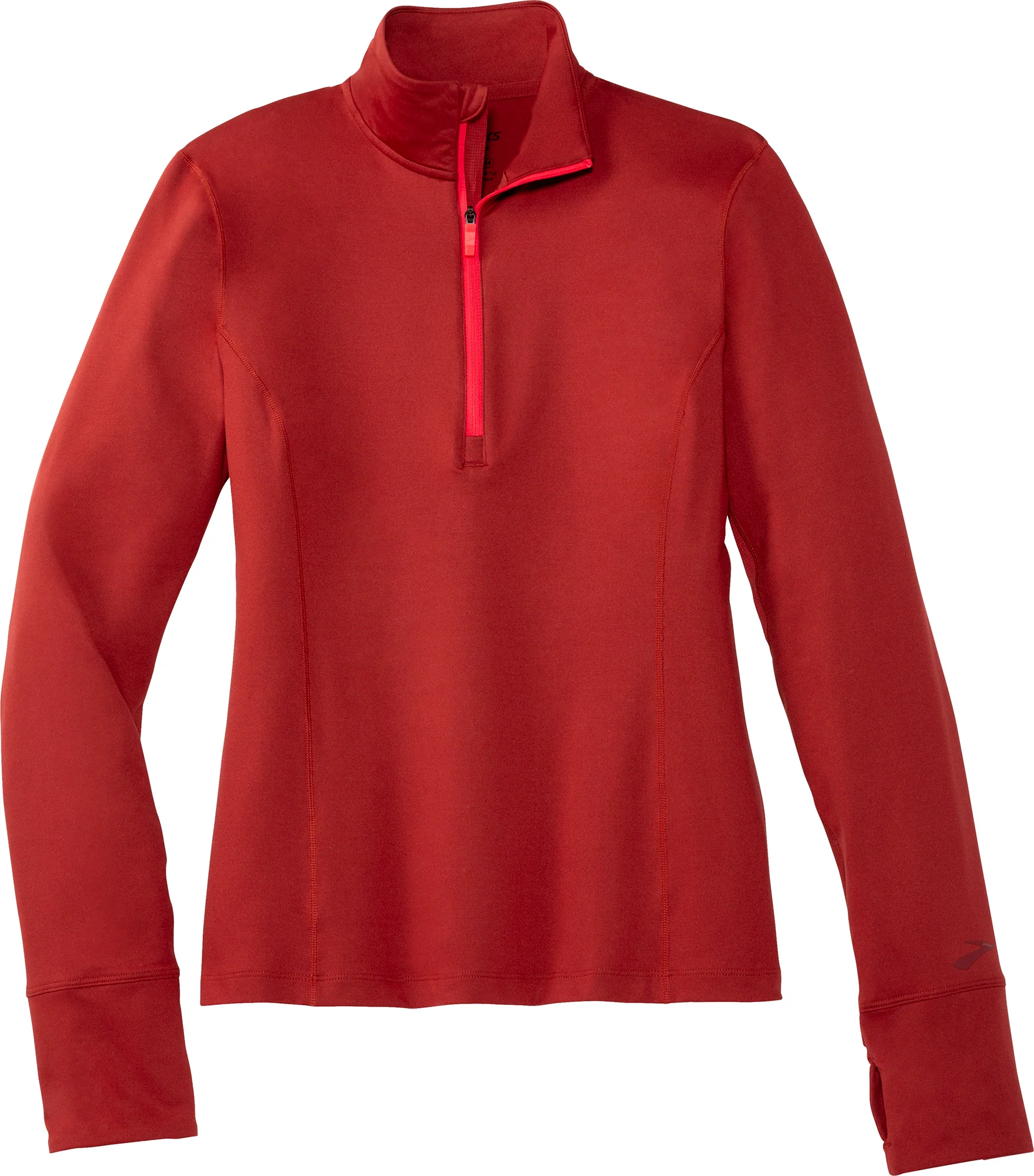Brooks Dash Half Zip Long Sleeve Womens Running Top - Red - Image 3