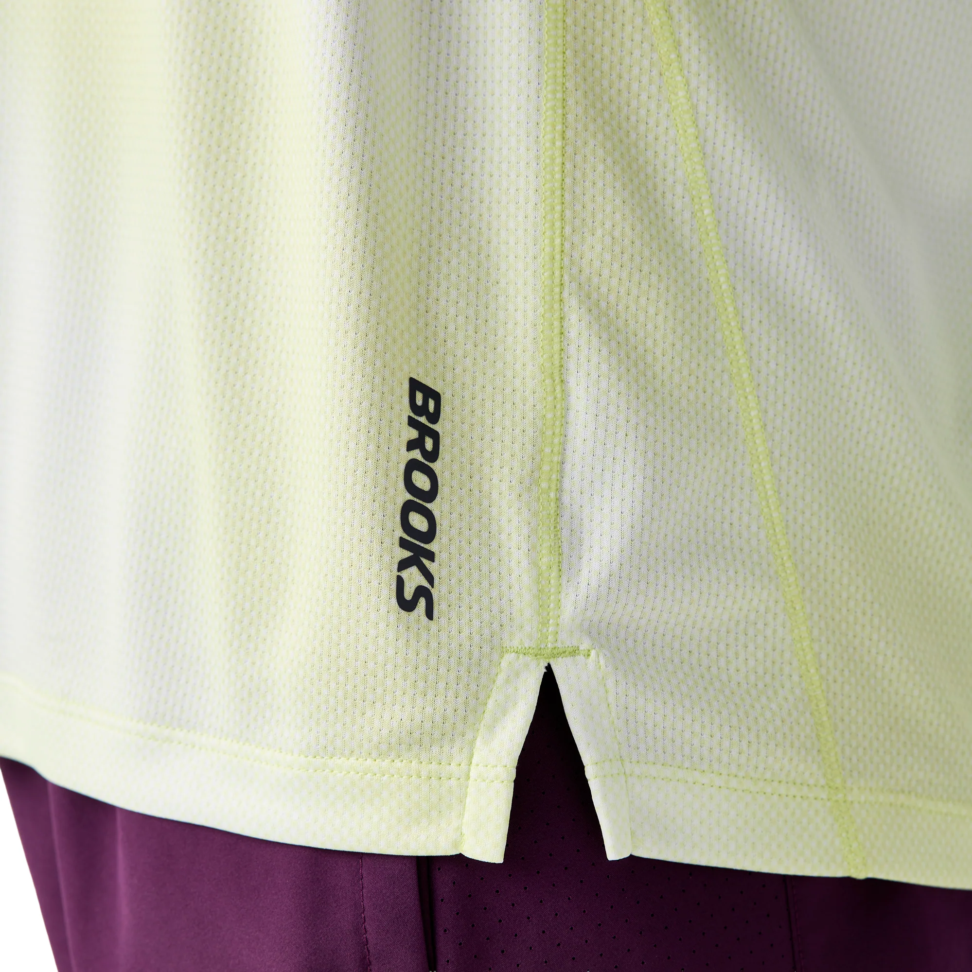 Brooks Dash Printed Short Sleeve Mens Running Top - Yellow - Image 3