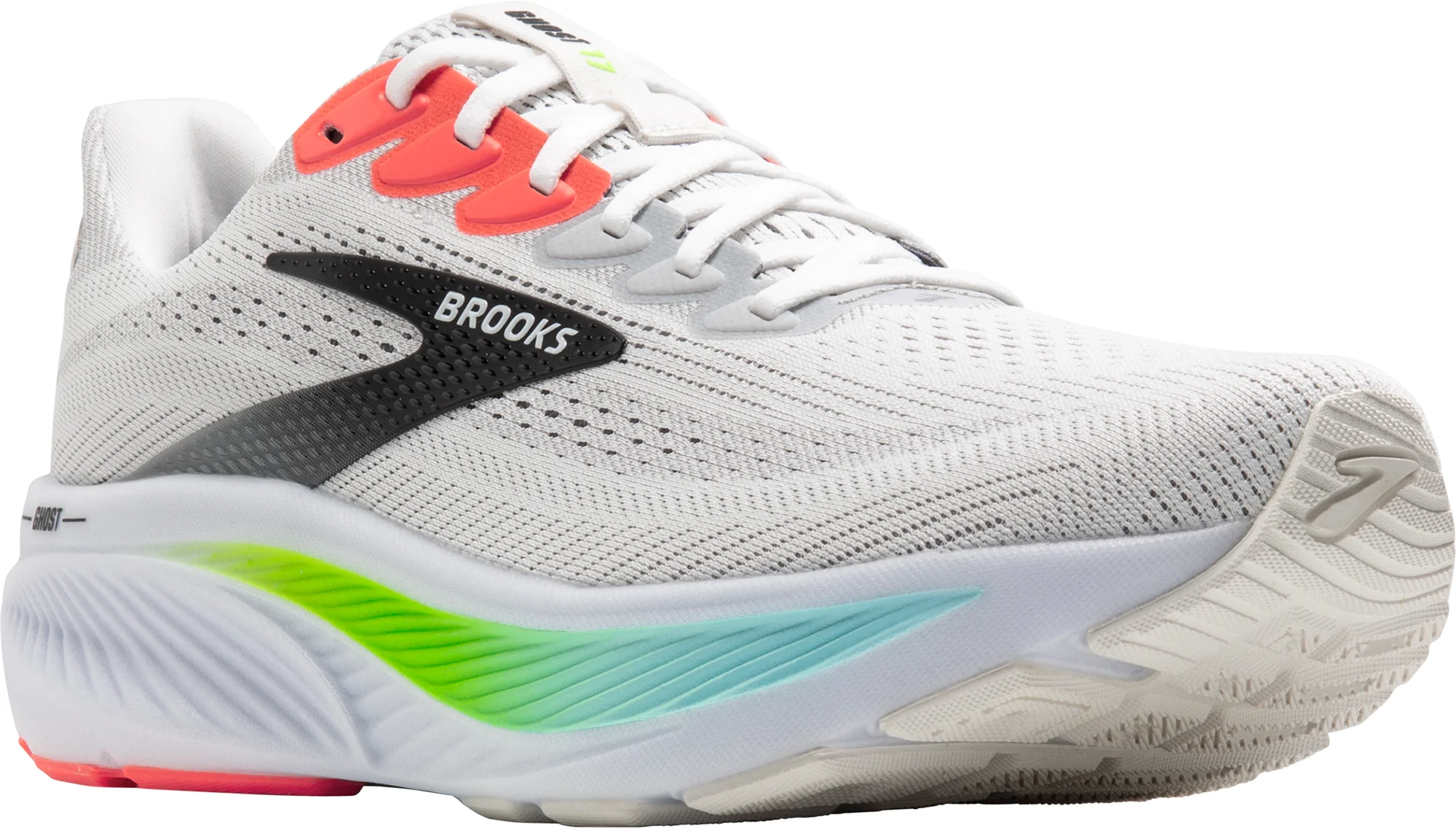 Brooks Ghost 17 Mens Running Shoes - White - Image 6