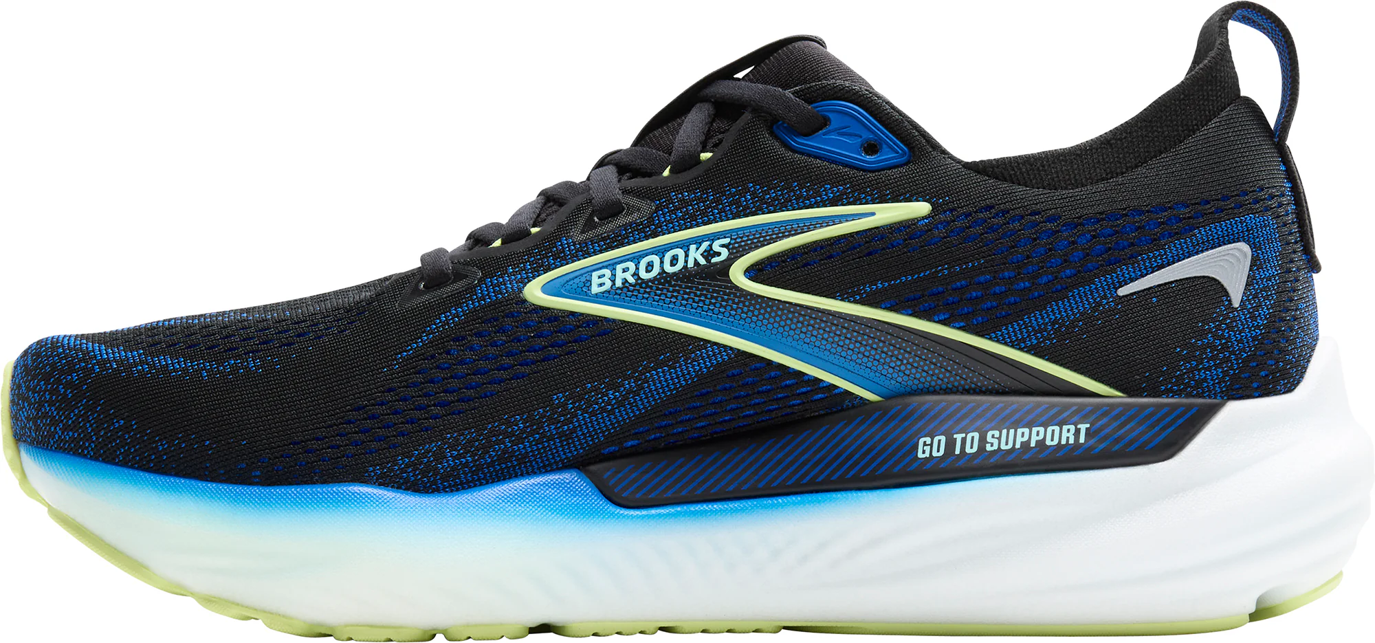 Brooks Glycerin GTS 22 WIDE FIT Mens Running Shoes - Black - Image 3