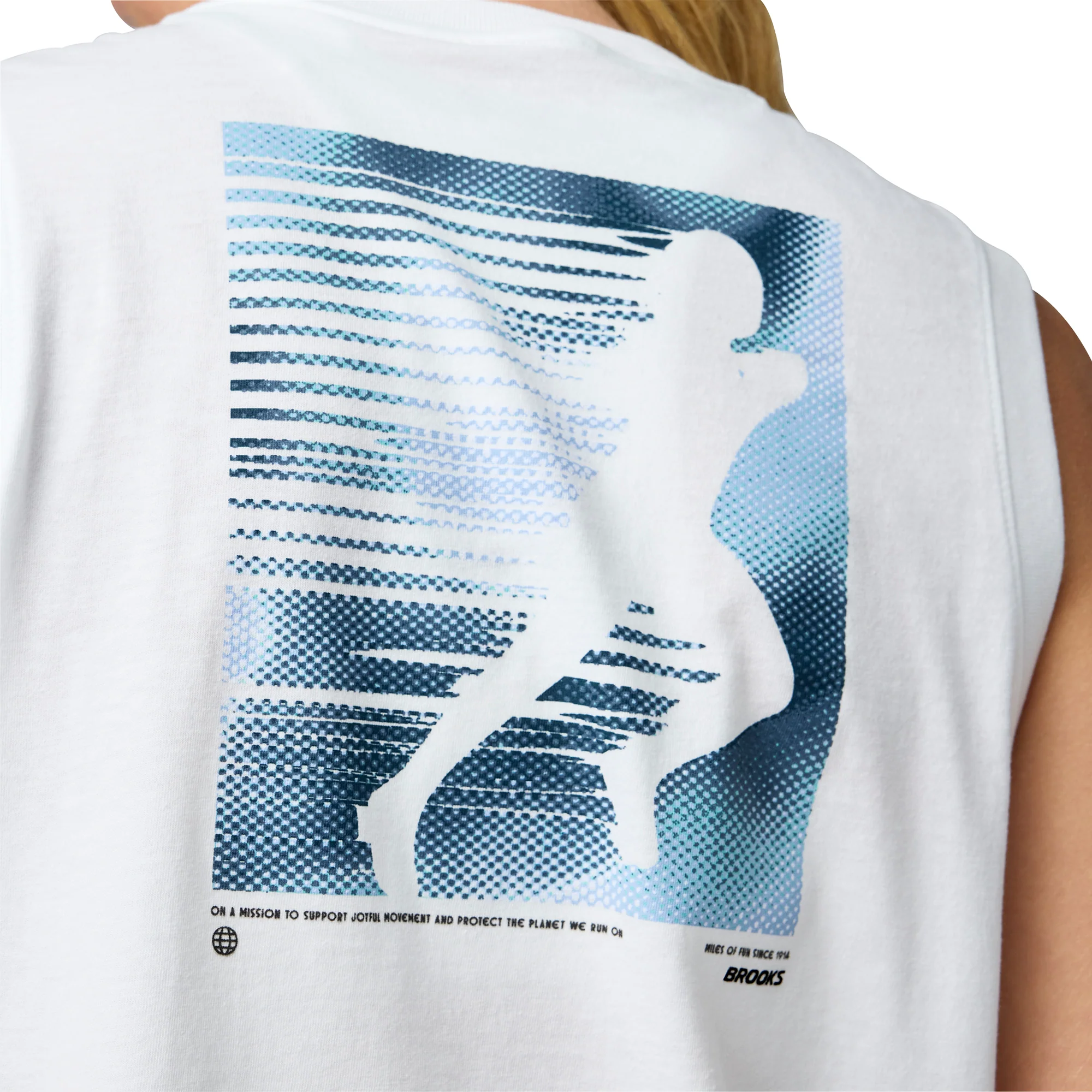 Brooks Graphic Womens Running Vest Tank Top - White - Image 4