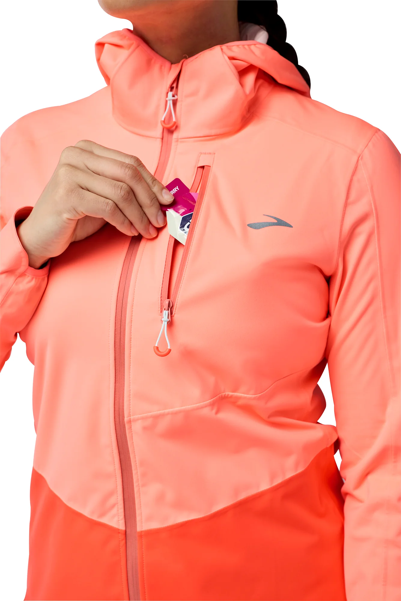 Brooks High Point 2.0 Waterproof Womens Running Jacket - Orange - Image 3
