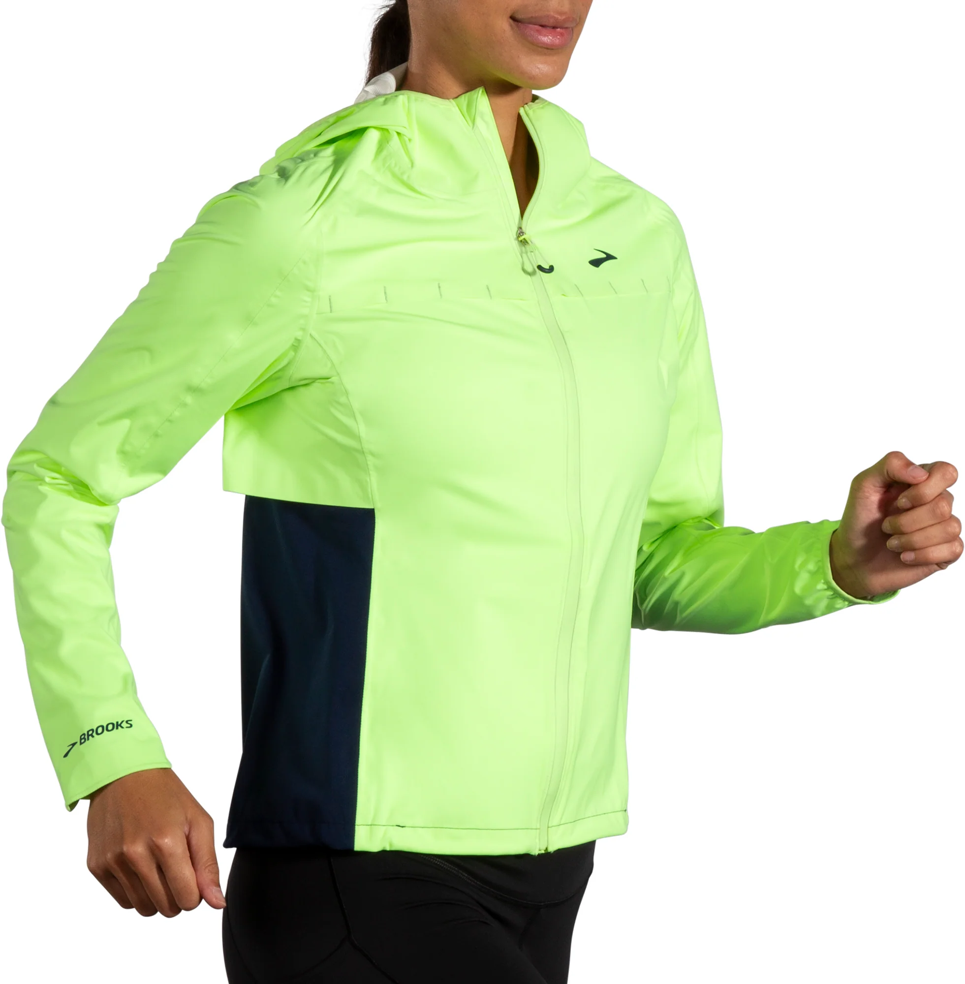 Brooks High Point Waterproof Womens Running Jacket - Green - Image 3