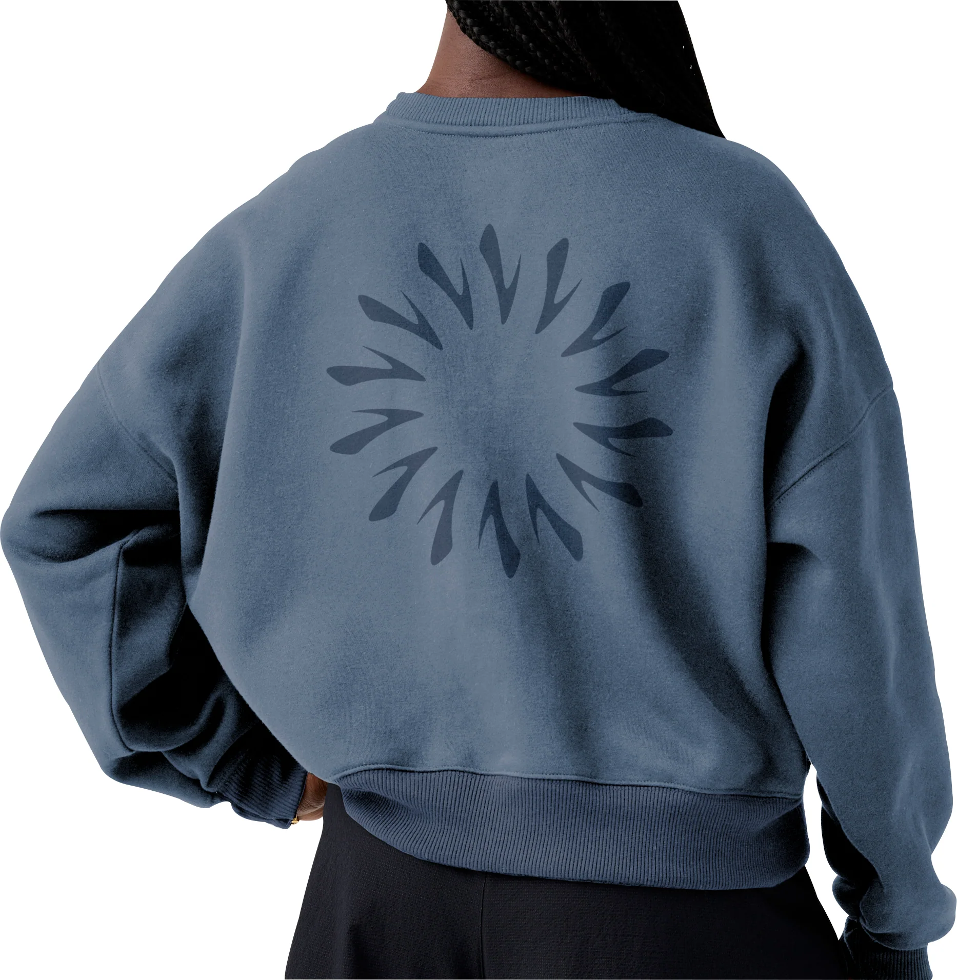 Brooks Movement Cropped Womens Running Sweatshirt - Blue - Image 2
