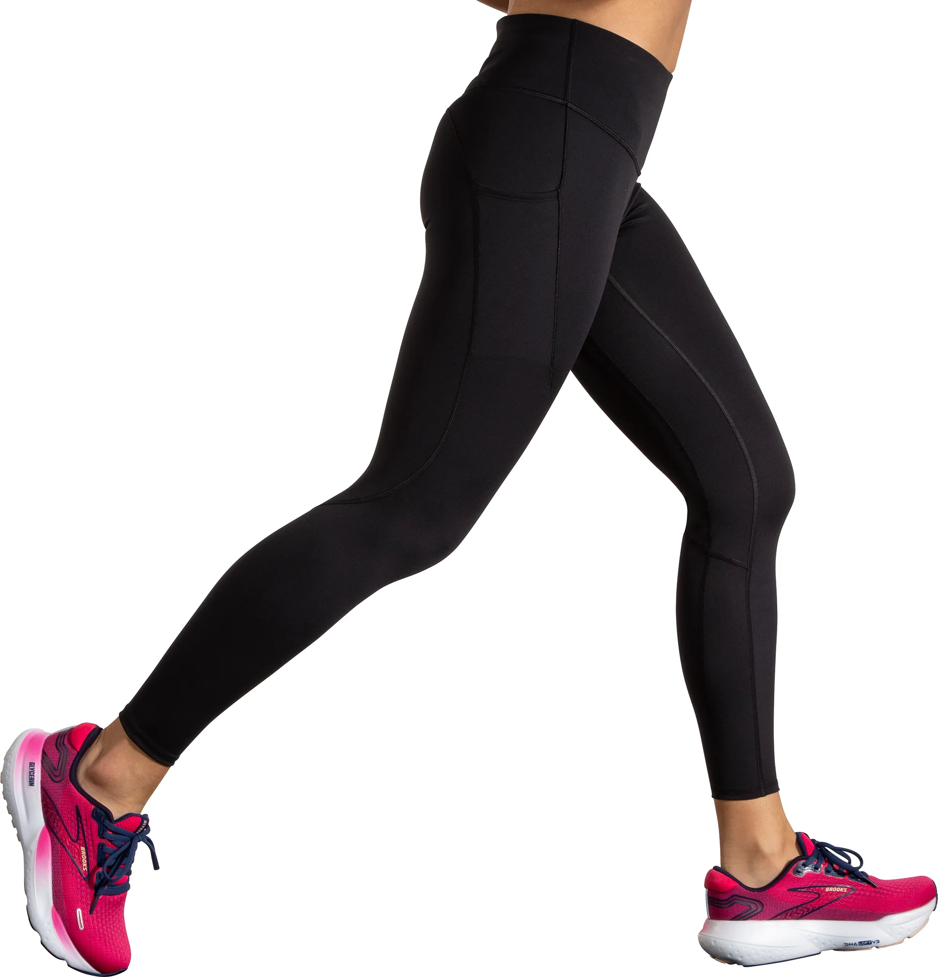 Brooks Spark Womens Long Running Tights - Black - Image 3
