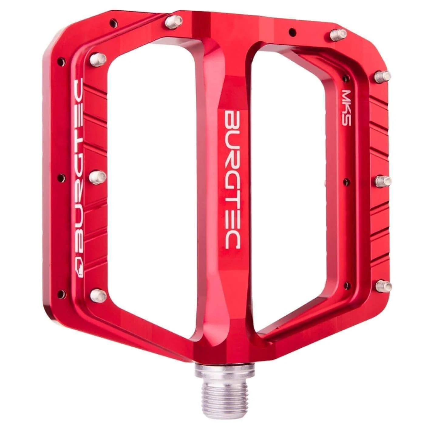 Burgtec Penthouse Flat Pedals MK5 Steel Boost Axles - Red