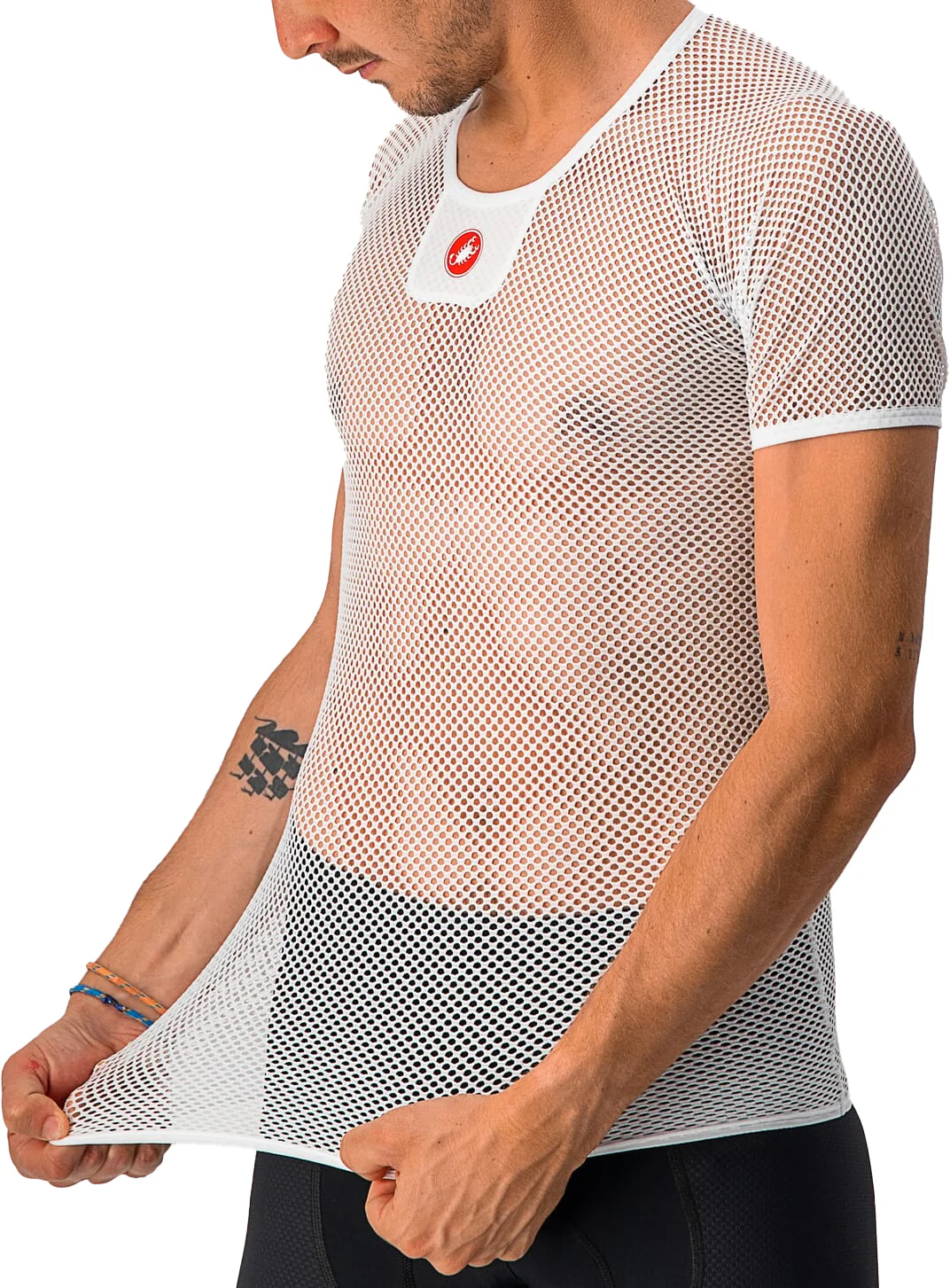Castelli Core Mesh 3 Short Sleeve Mens Cycling Base Layer - White - Image 3