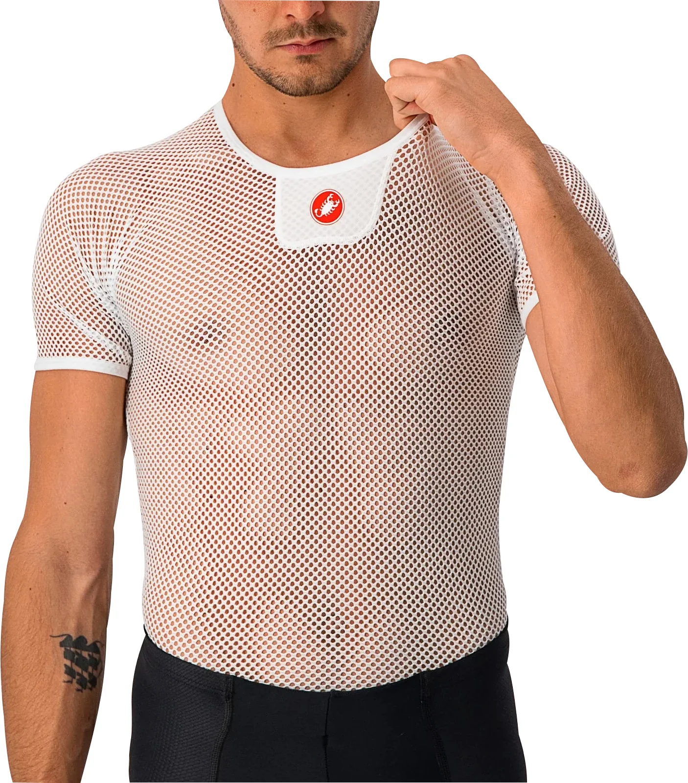Castelli Core Mesh 3 Short Sleeve Mens Cycling Base Layer - White - Image 4