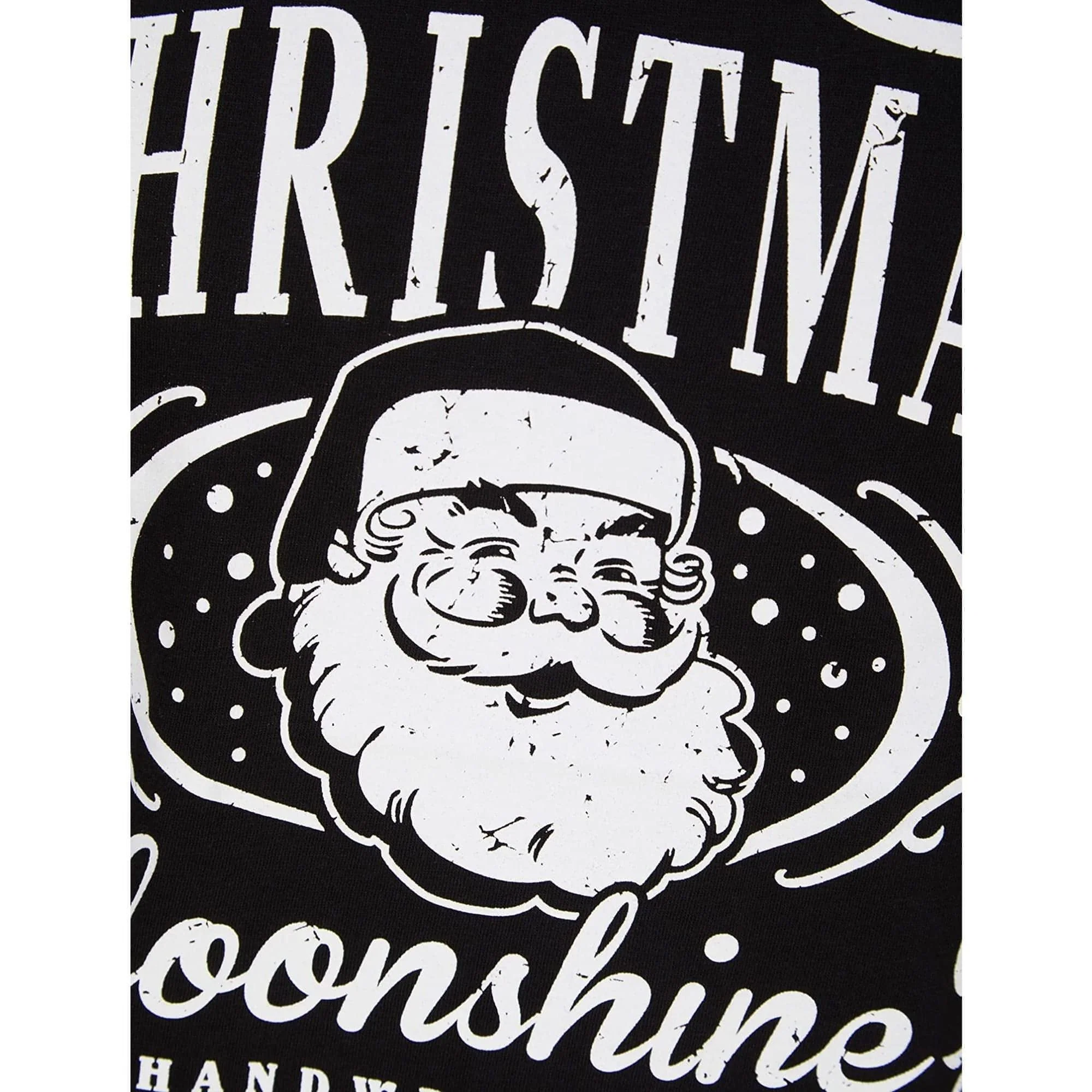 Christmas Bourbon Mens Christmas Short Sleeve Top - Black - Image 3