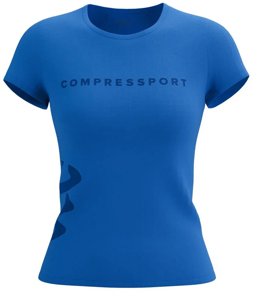 Compressport Logo Short Sleeve Womens Running Top - Blue
