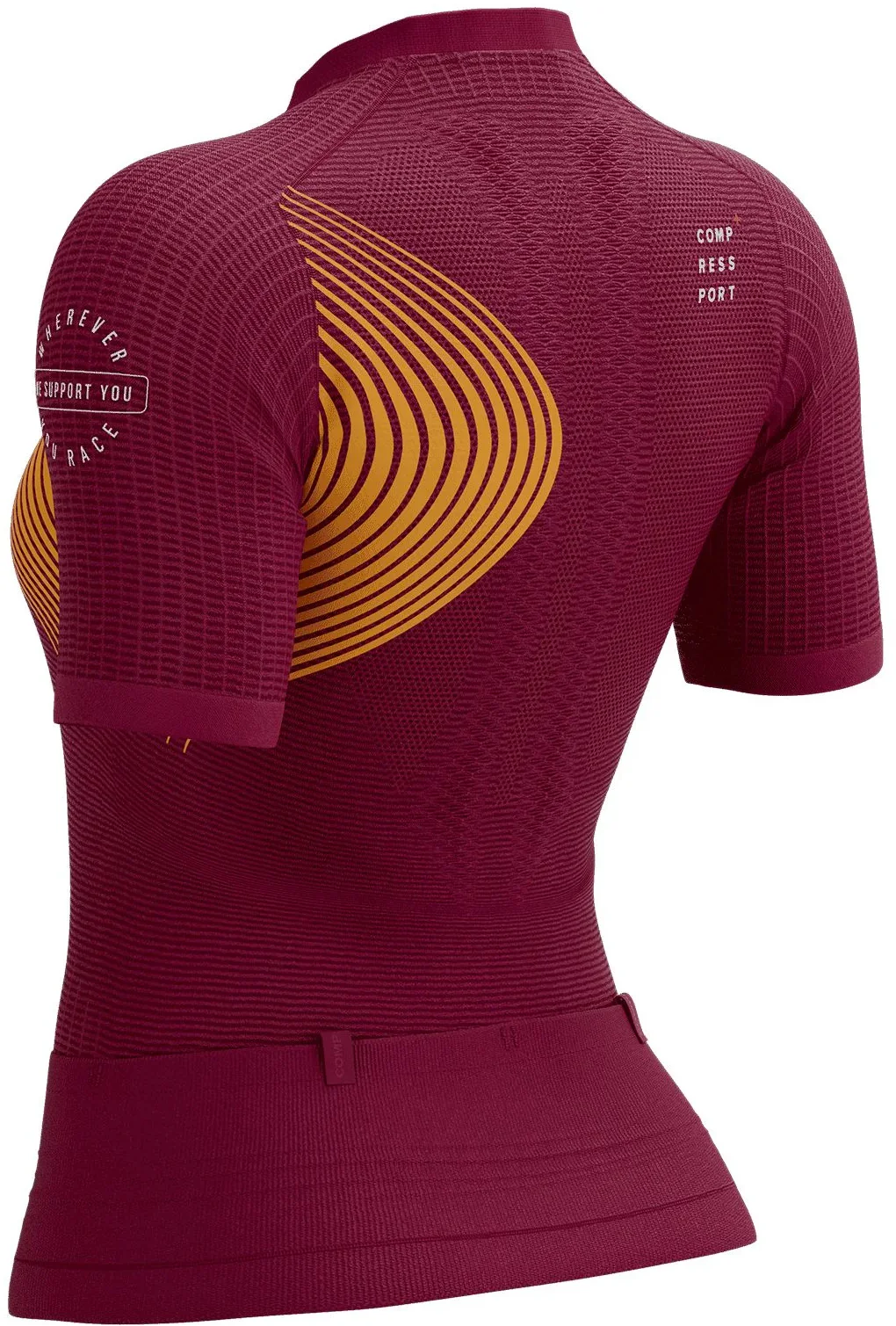 Compressport Trail Postural Half Zip Short Sleeve Womens Running Top - Red - Image 2