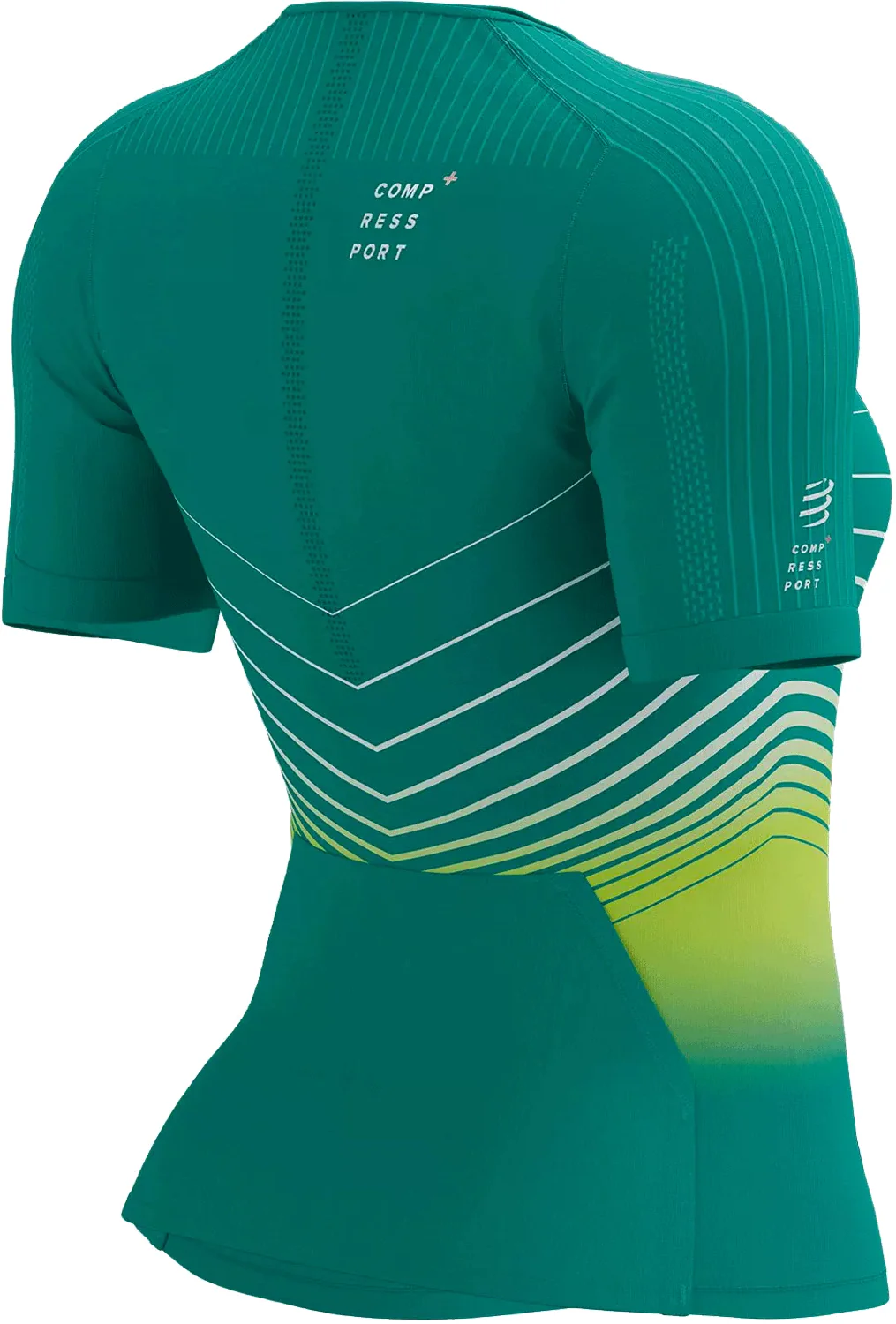 Compressport Tri Postural Aero Short Sleeve Womens Cycling Jersey - Green - Image 2