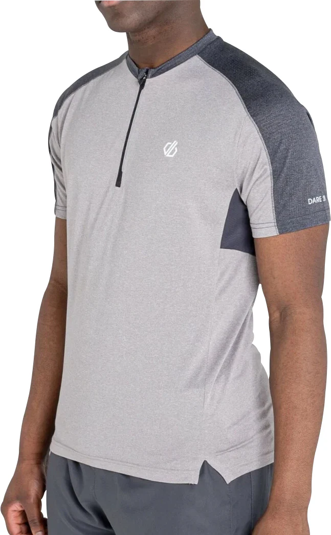 Dare2B Aces II Half Zip Short Sleeve Mens Training Top - Grey