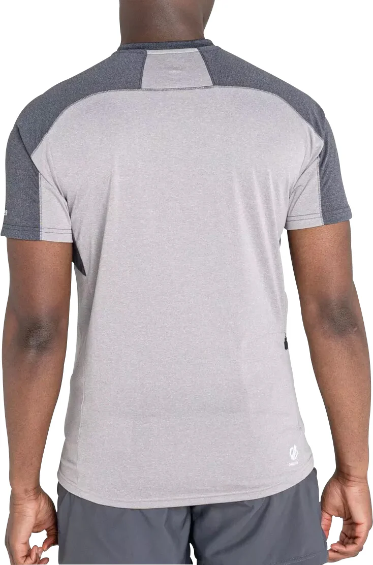 Dare2B Aces II Half Zip Short Sleeve Mens Training Top - Grey - Image 2