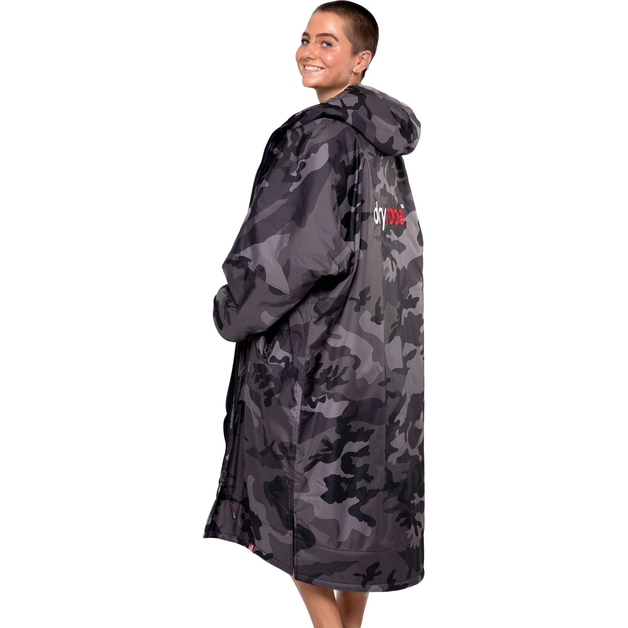Dryrobe Advance Long Sleeve Changing Robe - Black Camo - Image 2