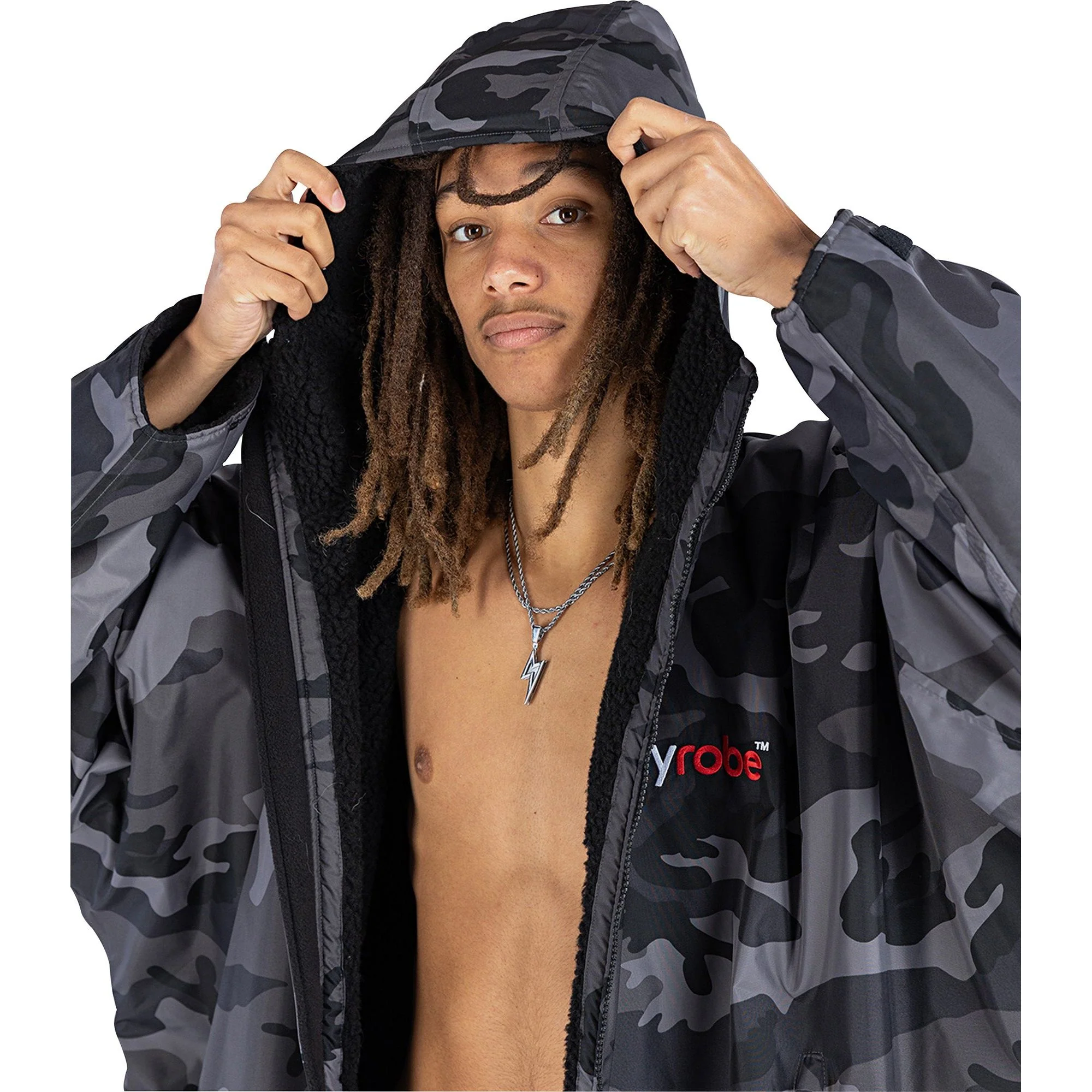 Dryrobe Advance Long Sleeve Changing Robe - Black Camo - Image 3