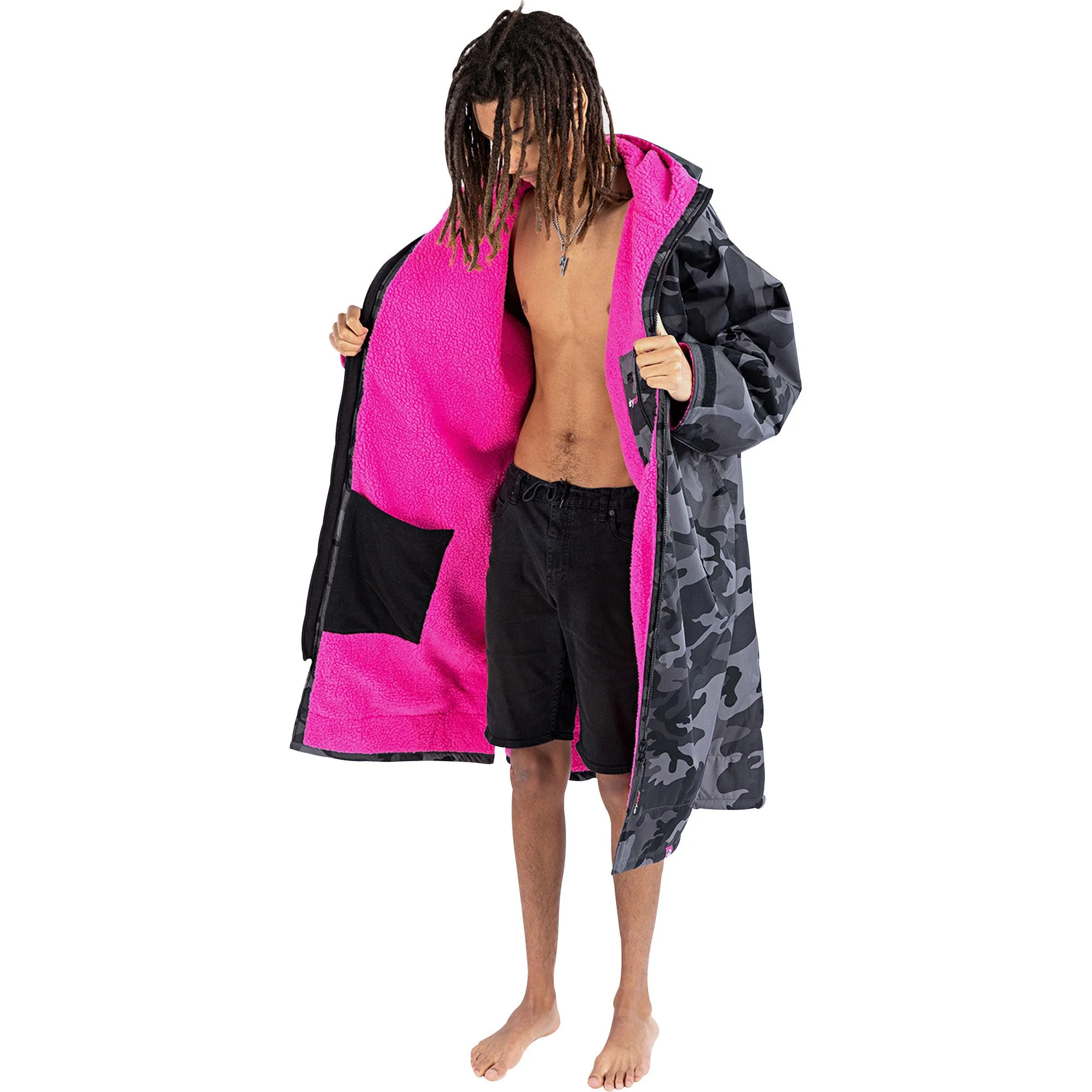 Dryrobe Advance Long Sleeve Changing Robe - Black Camo - Image 3