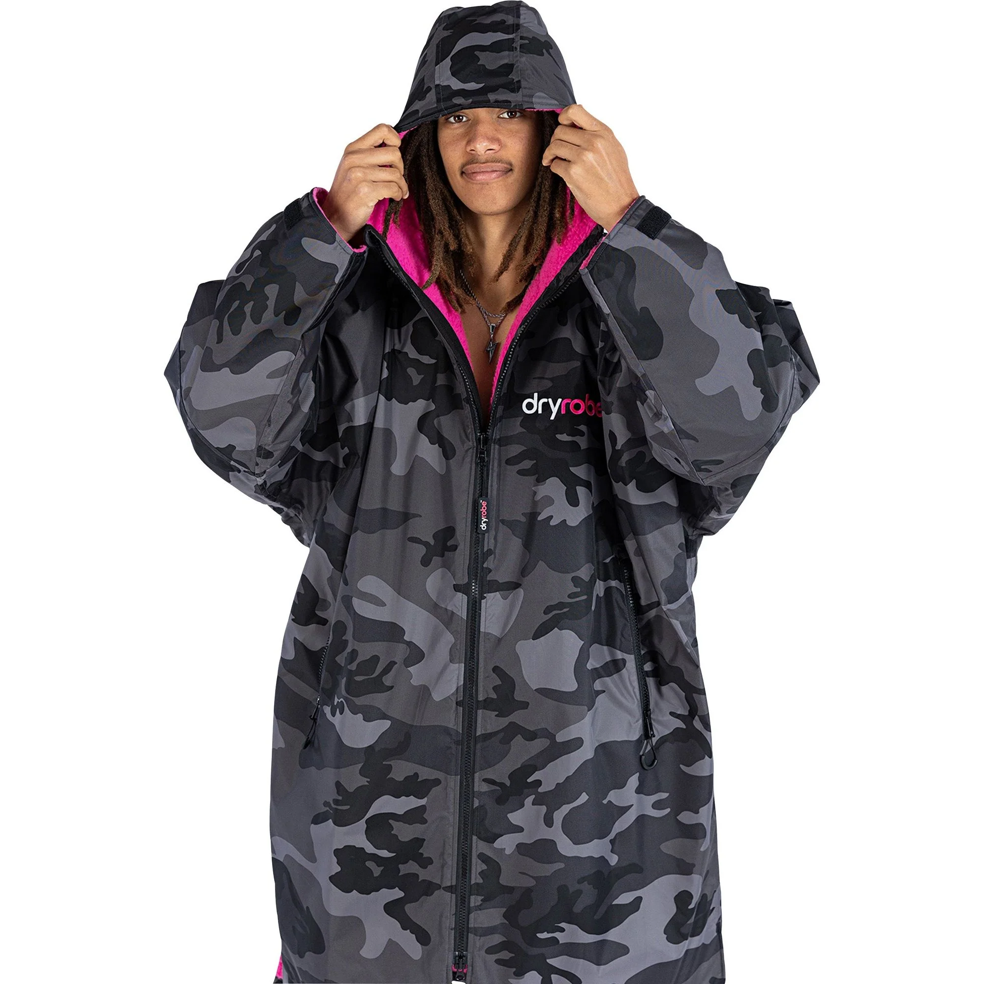 Dryrobe Advance Long Sleeve Changing Robe - Black Camo - Image 6