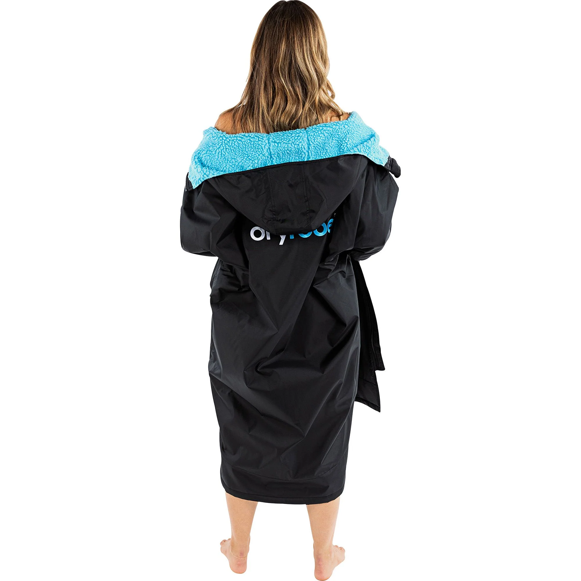 Dryrobe Advance Long Sleeve Changing Robe - Black/blue - Image 2