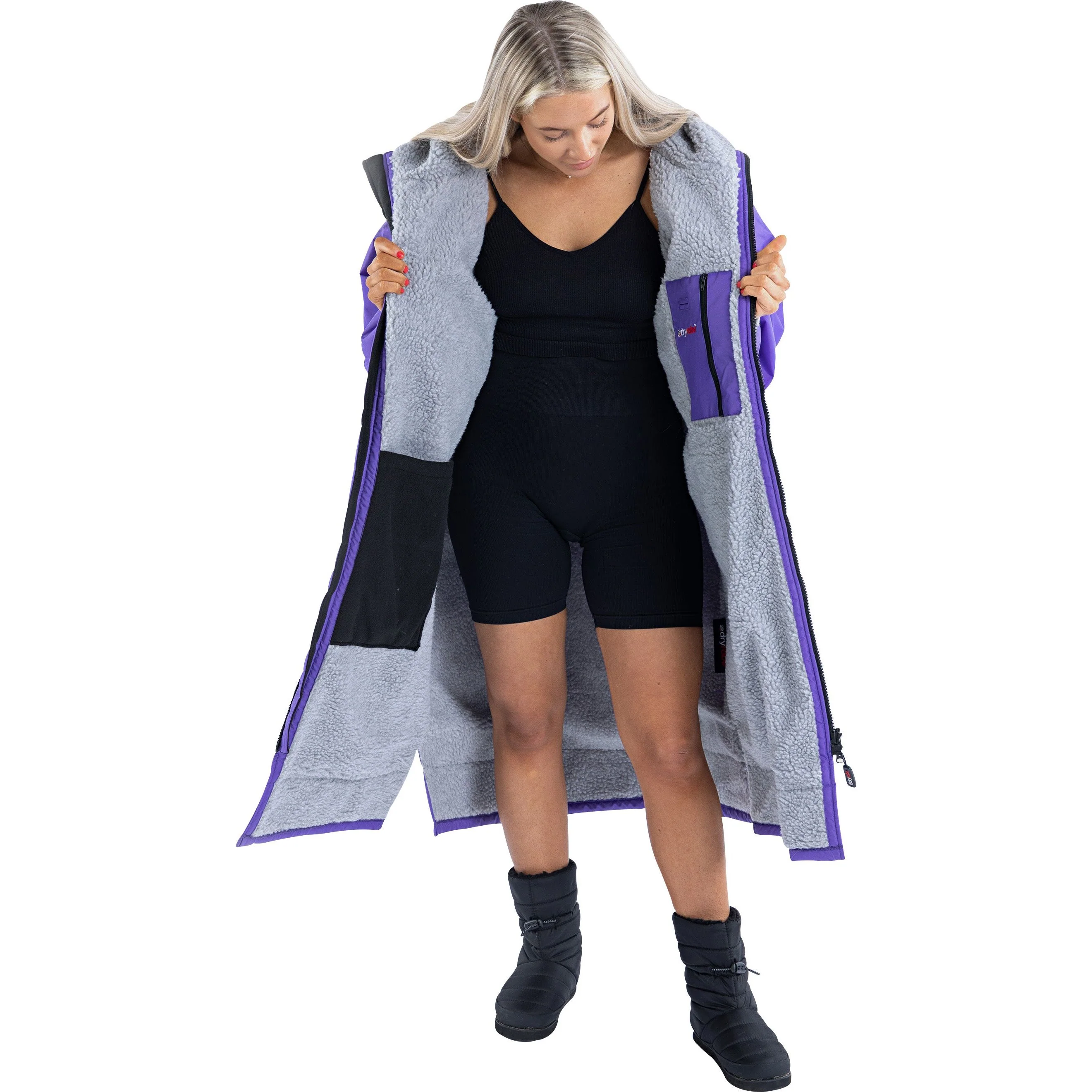 Dryrobe Advance Long Sleeve Changing Robe - Purple - Image 2