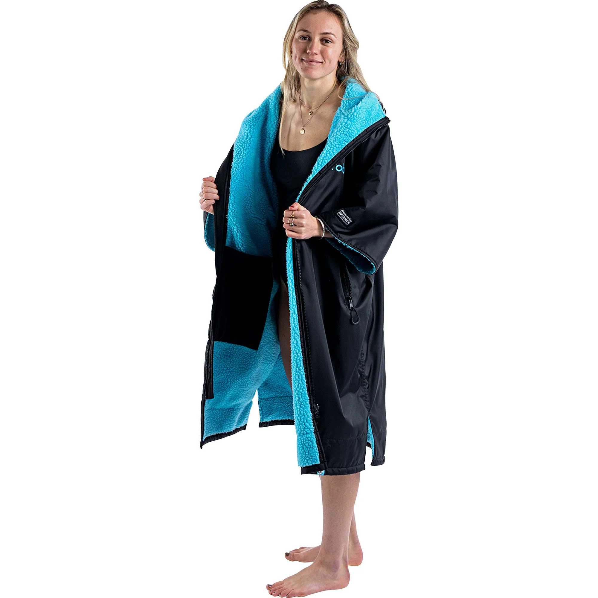 Dryrobe Advance Short Sleeve Changing Robe - Blue - Image 2