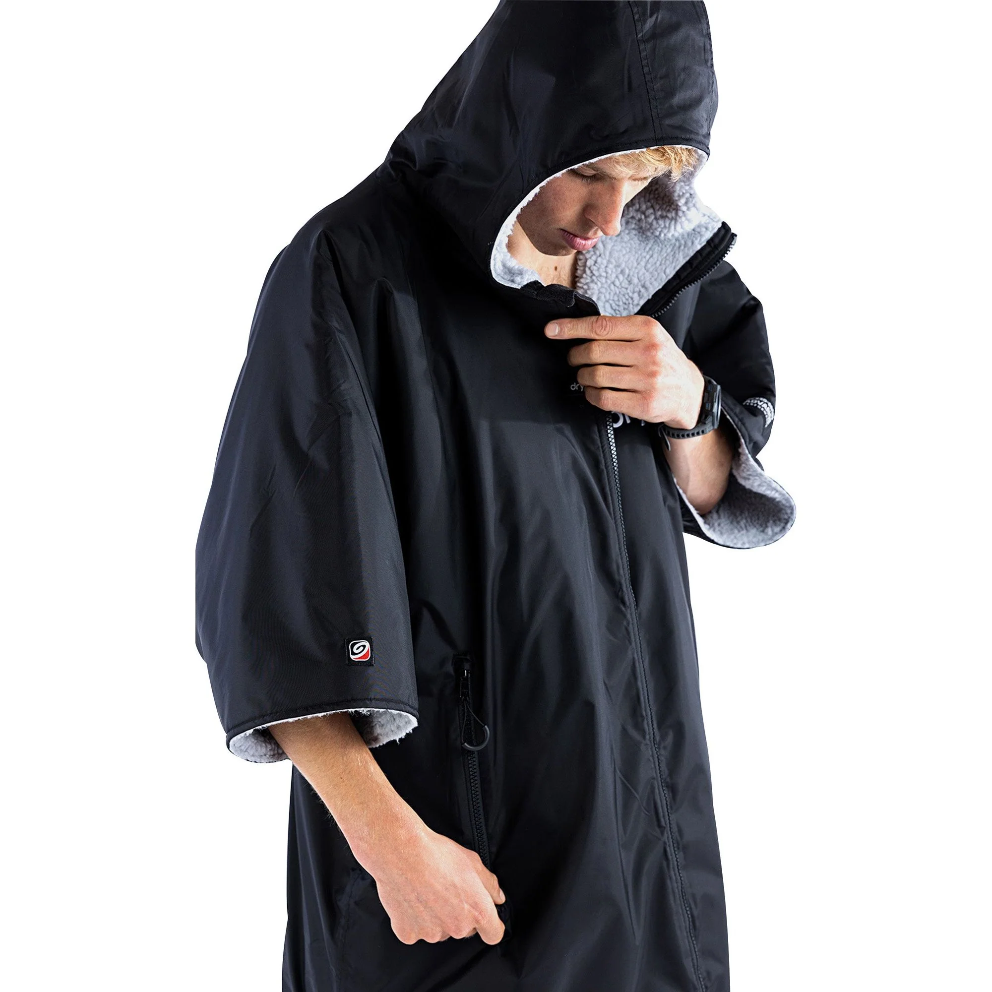 Dryrobe Advance Short Sleeve Changing Robe - Grey - Image 3