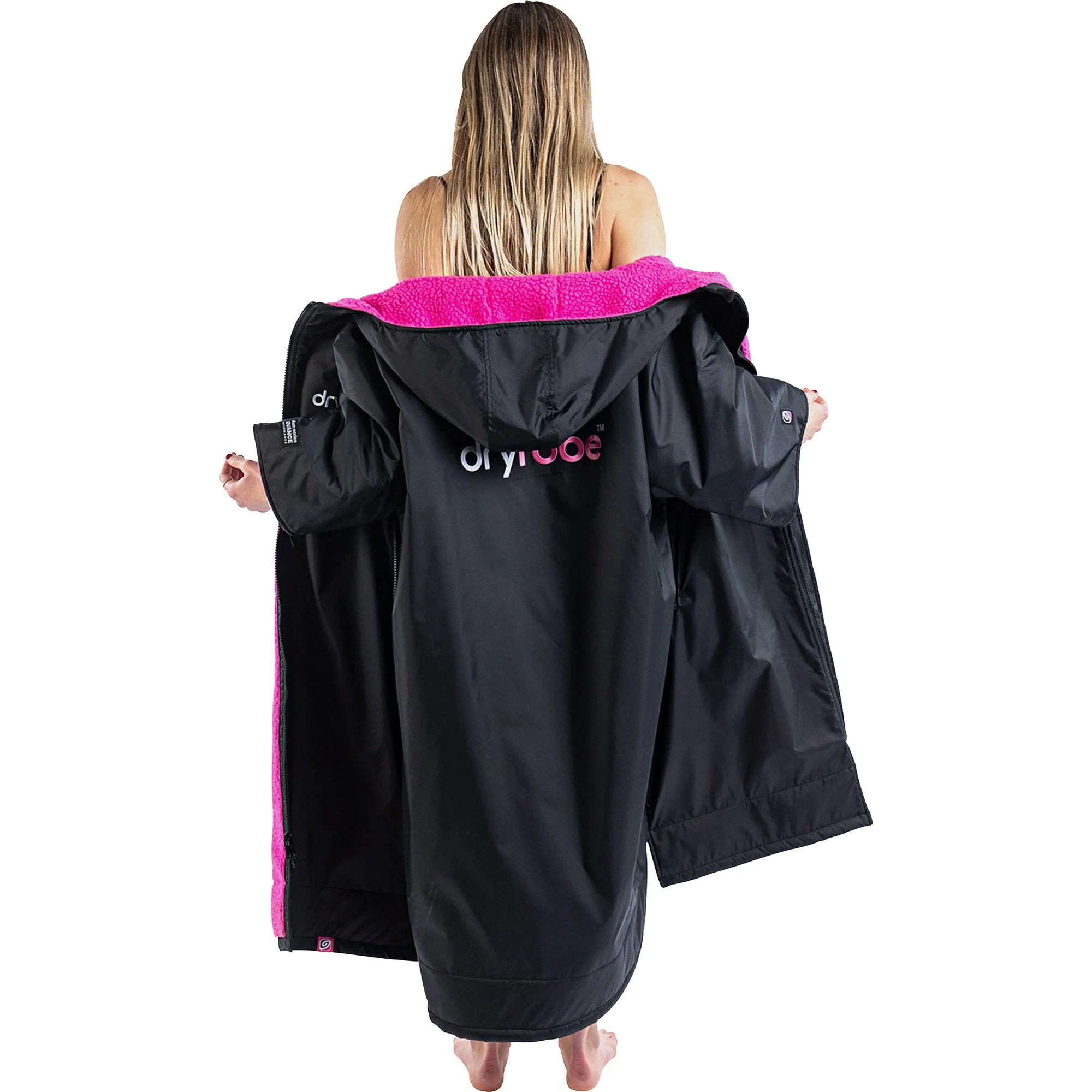 Dryrobe Advance Short Sleeve Changing Robe - Pink - Image 2