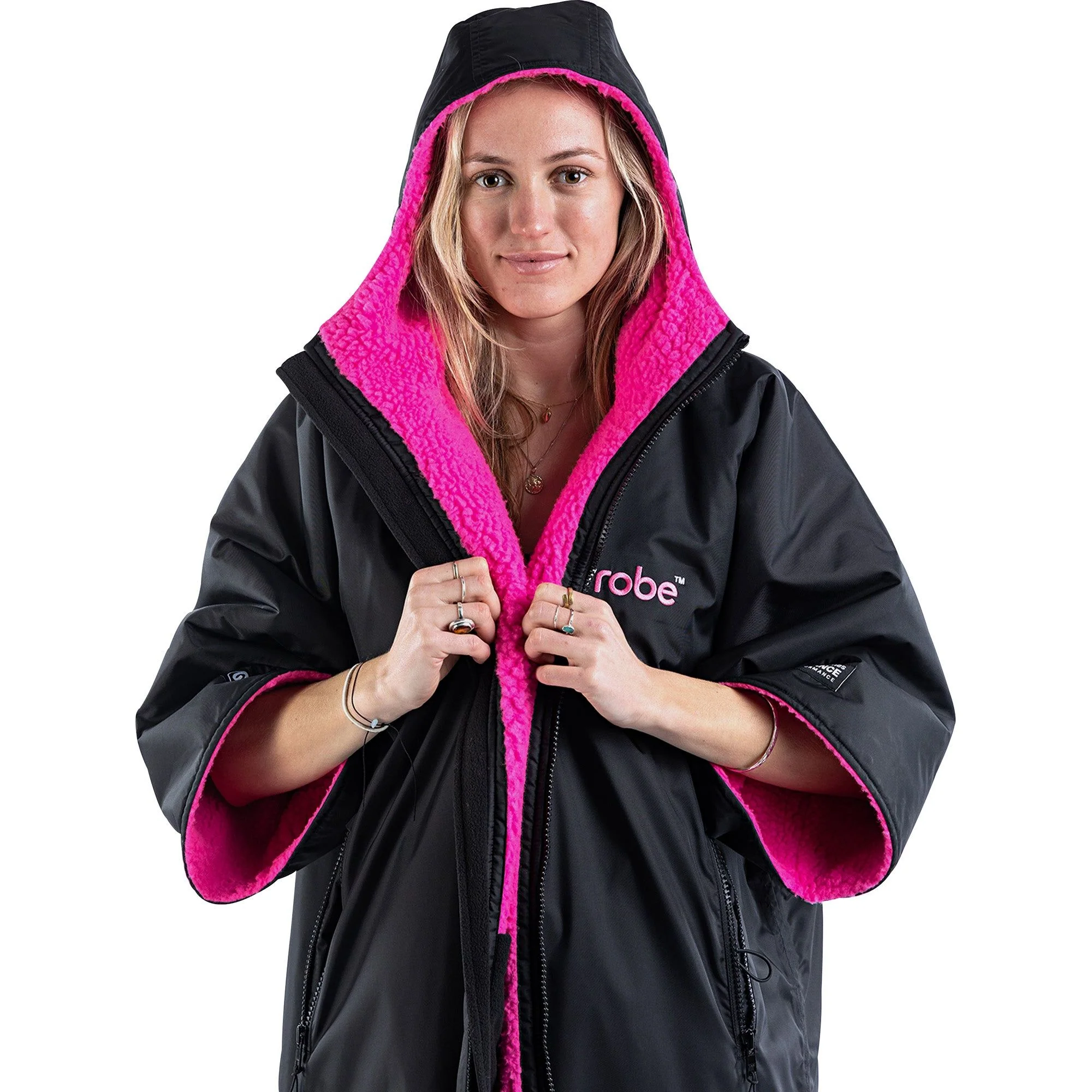 Dryrobe Advance Short Sleeve Changing Robe - Pink - Image 4
