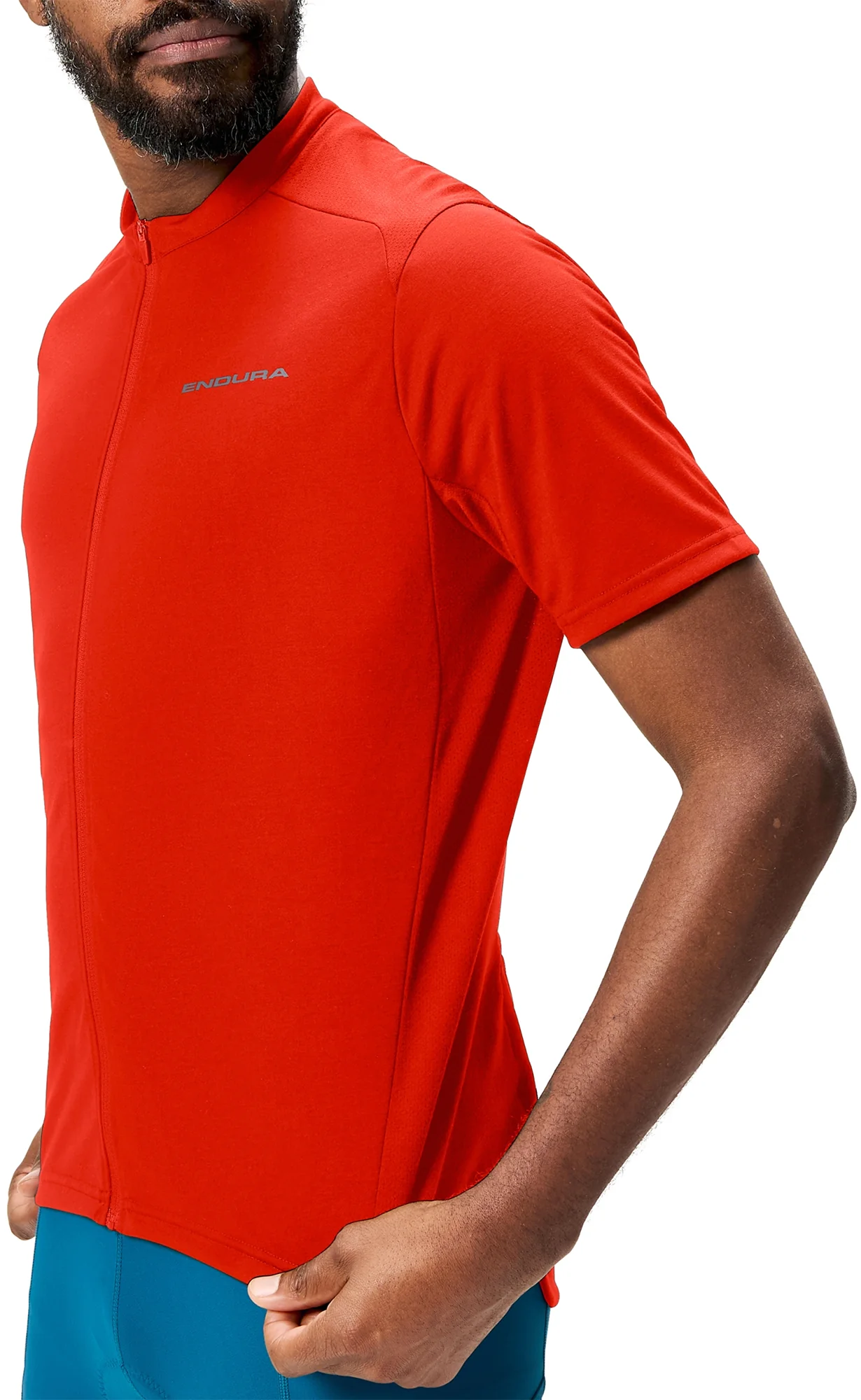 Endura Loop Short Sleeve Mens Cycling Jersey - Red - Image 3