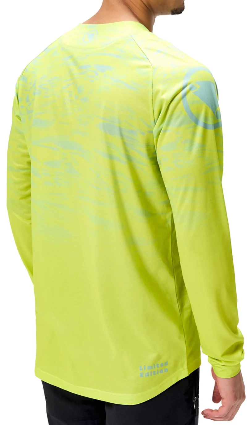 Endura Marble LTD Printed Long Sleeve Mens Cycling Jersey - Green - Image 2
