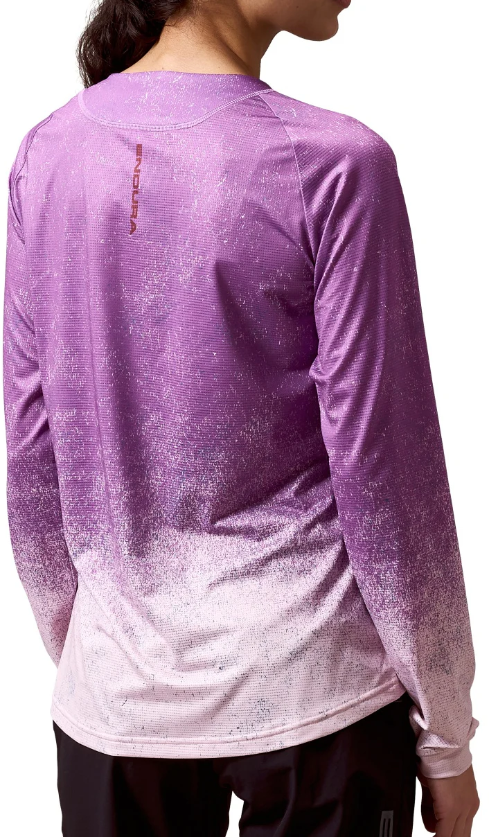 Endura SingleTrack Print Long Sleeve Womens Cycling Jersey - Purple - Image 2