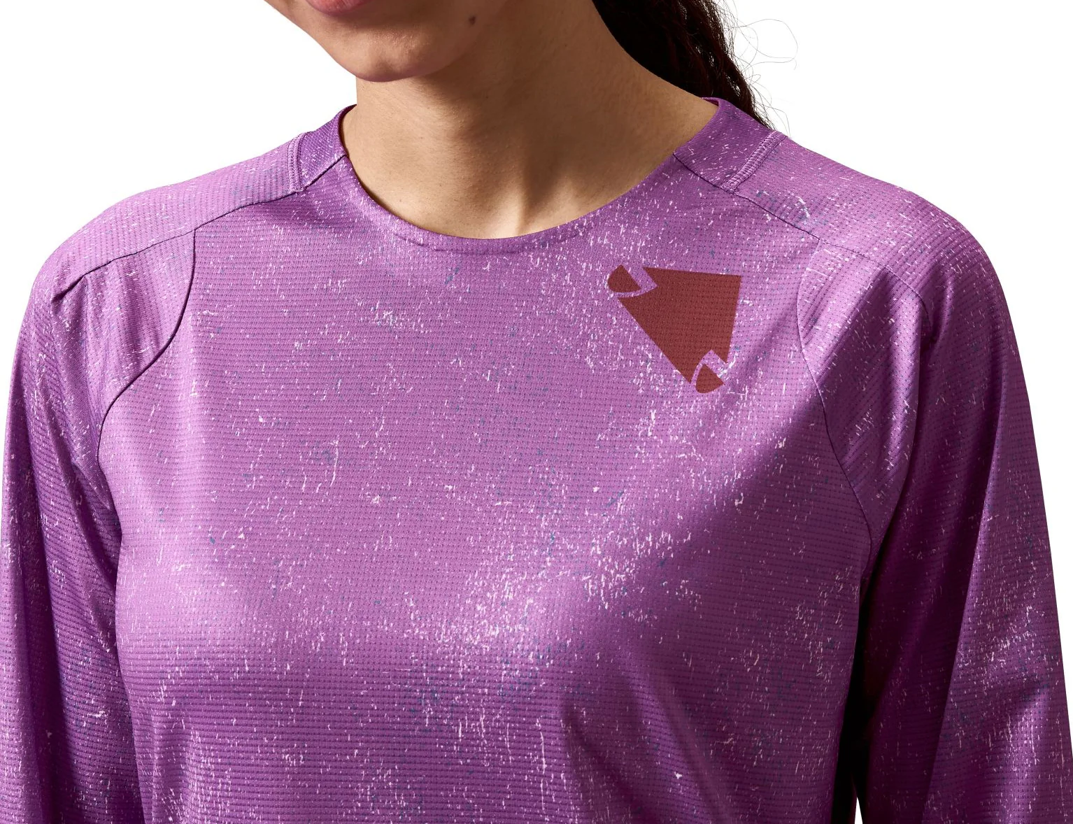 Endura SingleTrack Print Long Sleeve Womens Cycling Jersey - Purple - Image 3