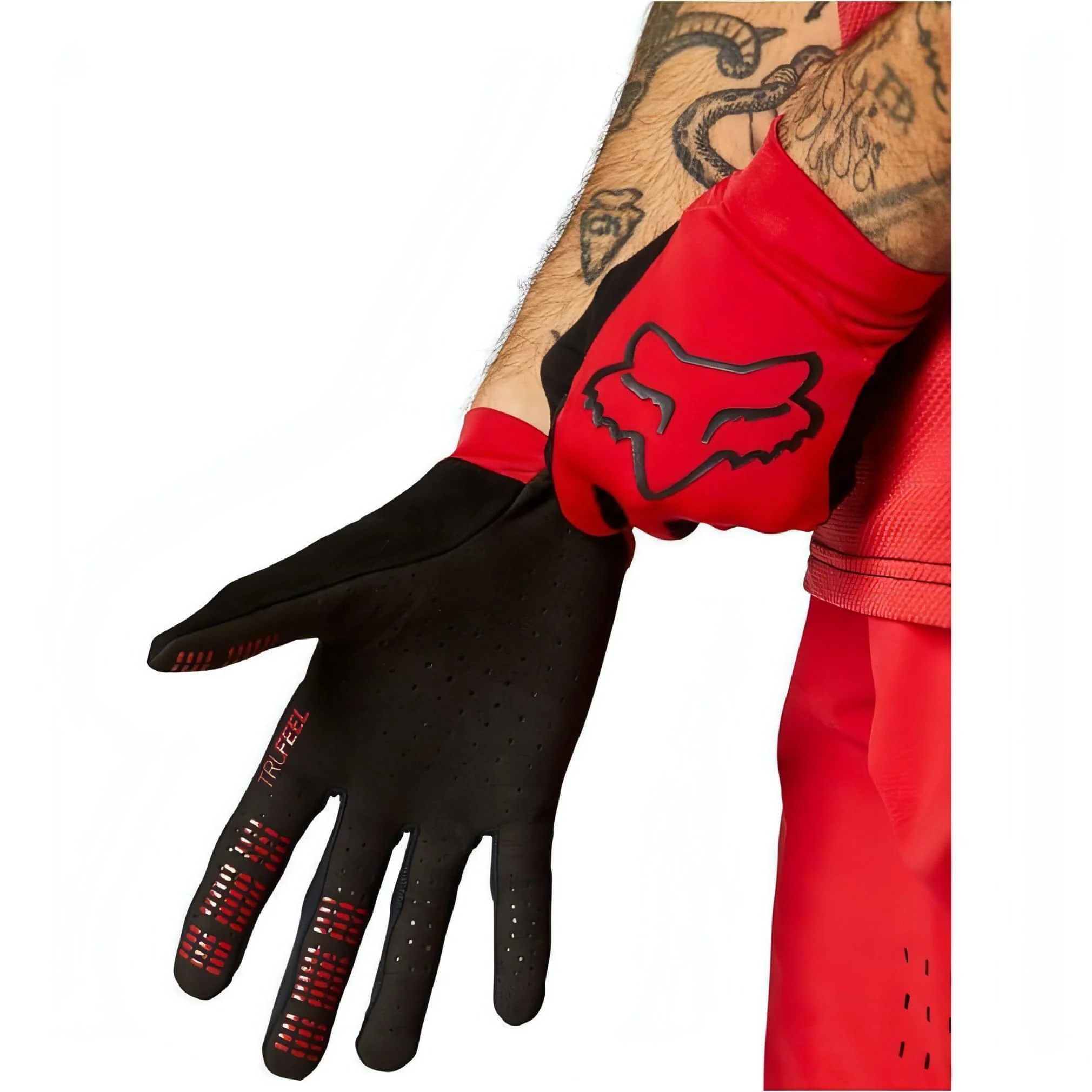Fox Flexair Full Finger Cycling Gloves - Red - Image 2