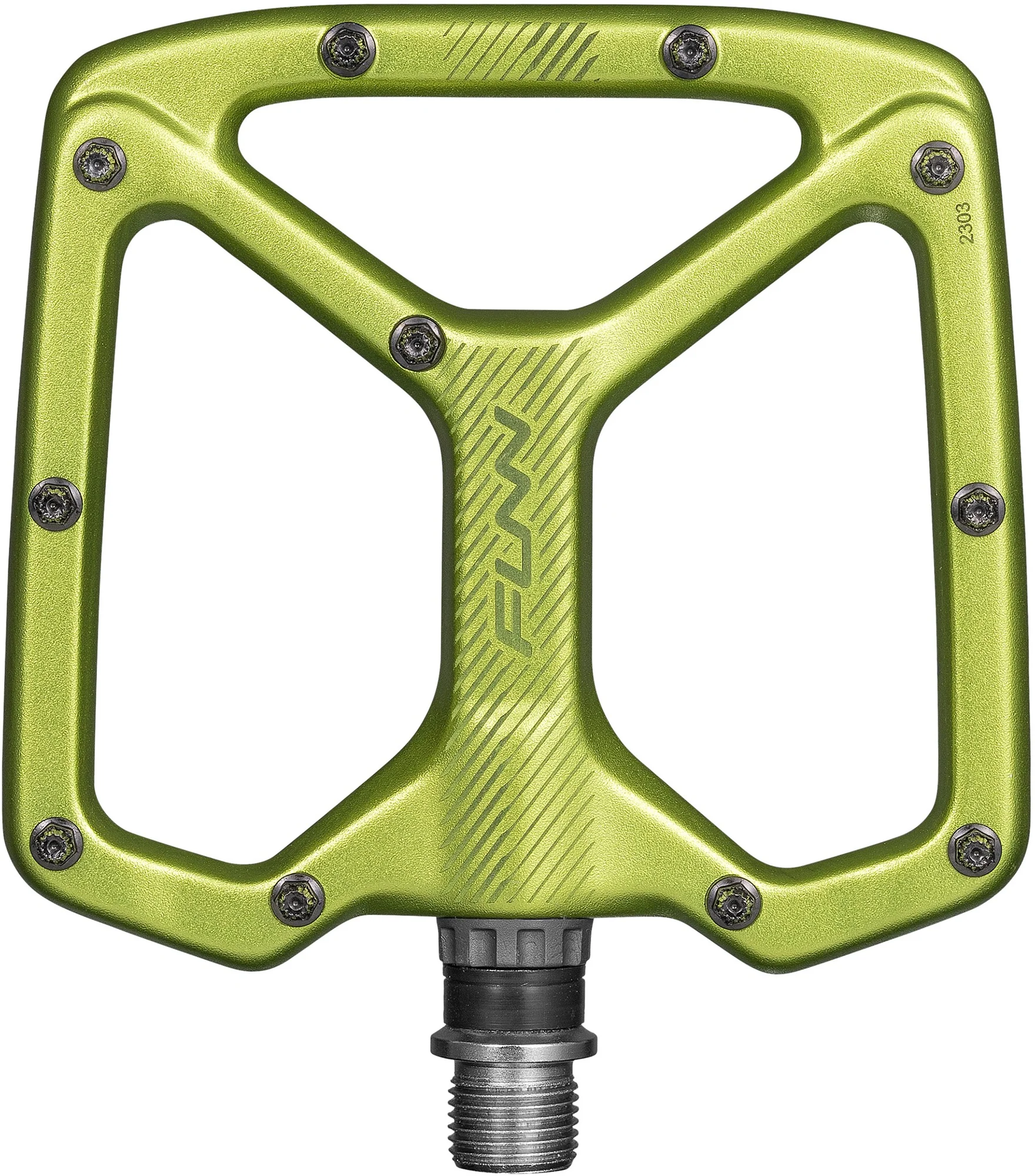 Funn Python 2 Alloy Flat Pedals Long Pins - Green - Image 3