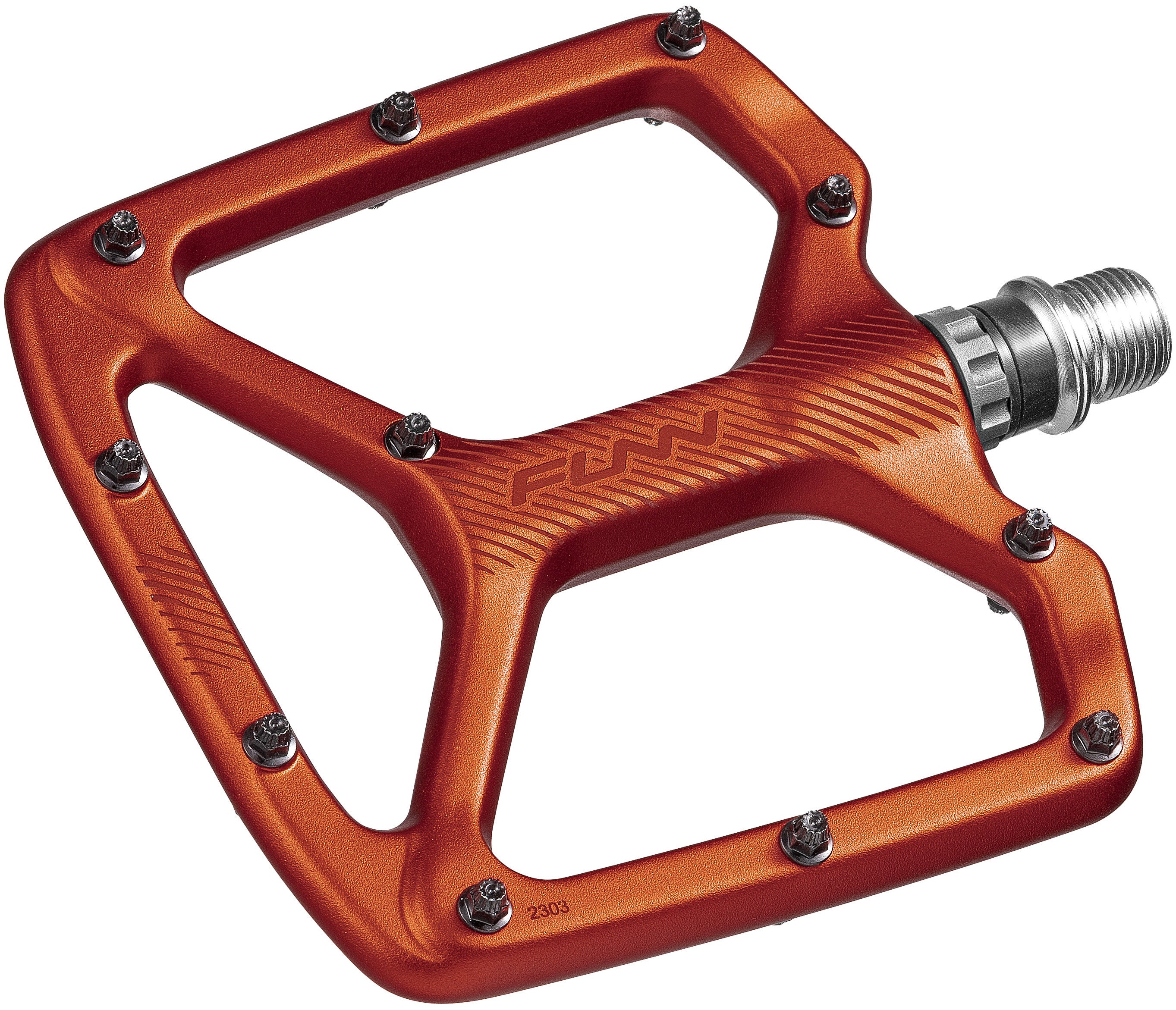 Funn Python 2 Alloy Flat Pedals Long Pins - Orange - Image 3