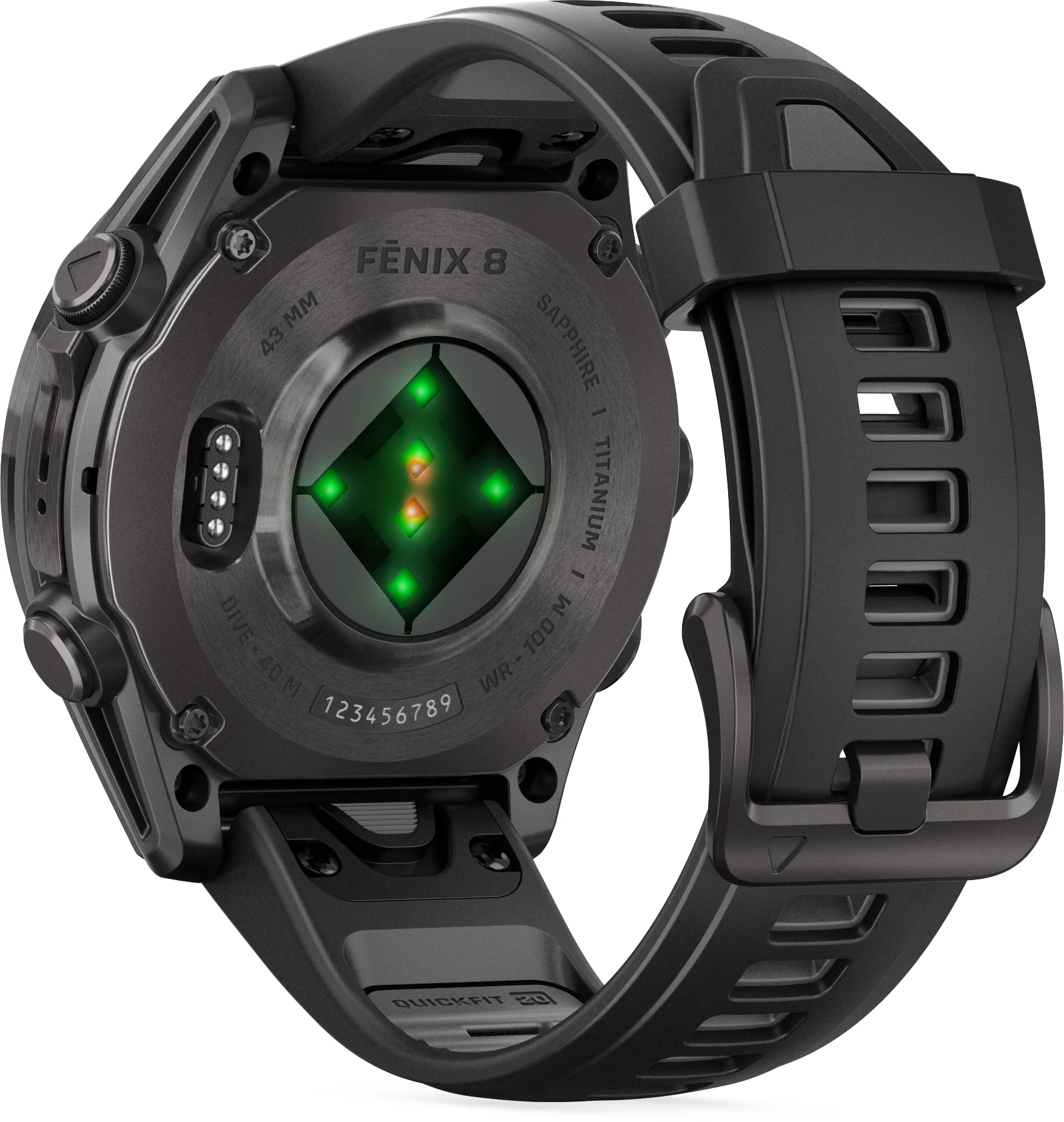 Garmin Fenix 8 AMOLED Sapphire 43mm HRM With GPS Multisport Watch - Grey - Image 2
