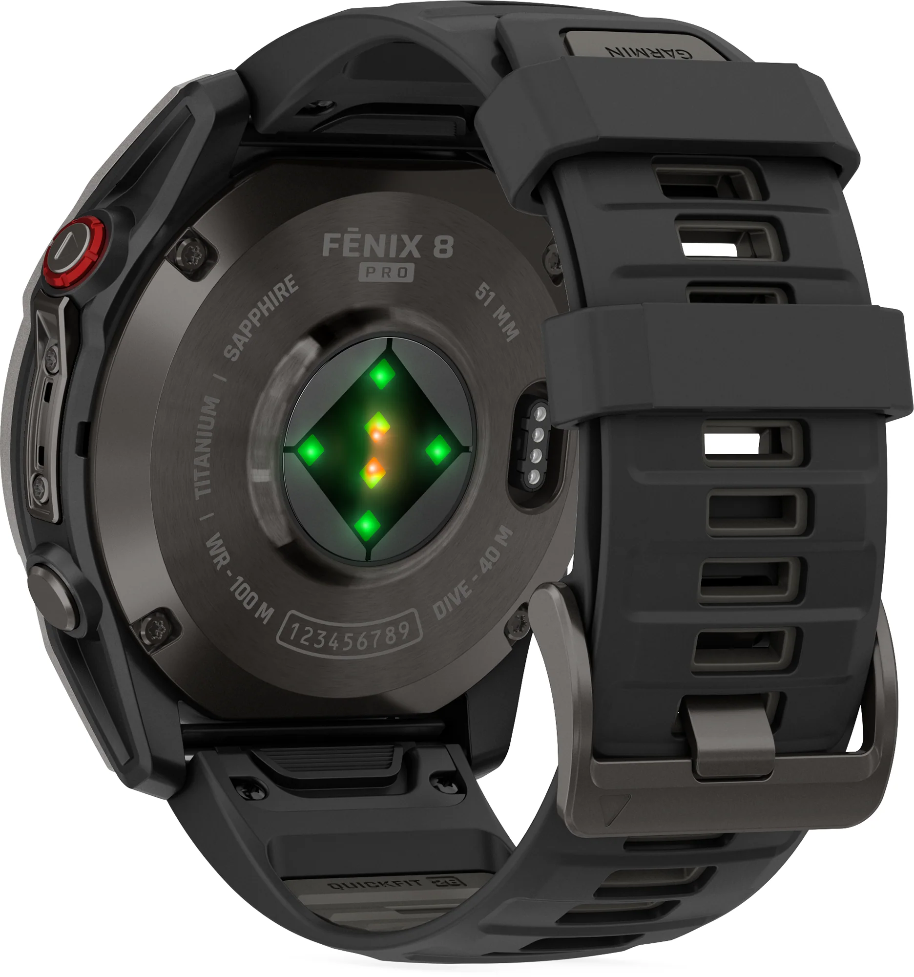 Garmin Fenix 8 Pro AMOLED Sapphire 51mm HRM With GPS Multisport Watch - Black - Image 7
